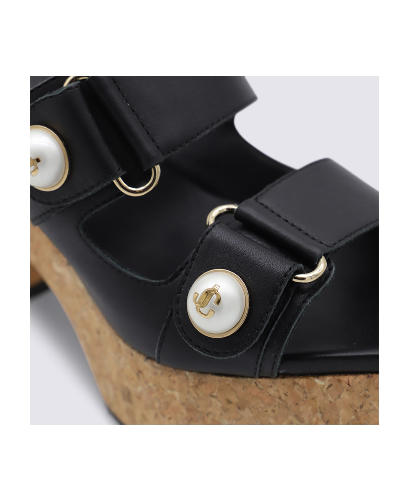 Black Leather Sandals - 4