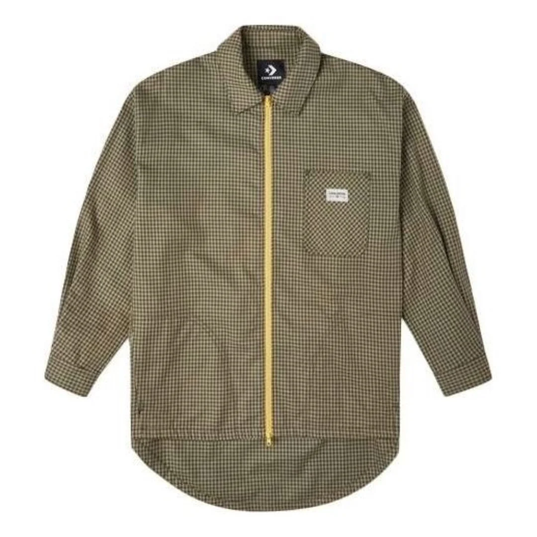 (WMNS) Converse Pocket Oversized Woven Shirt 'Olive Green' 10022551-A01 - 1