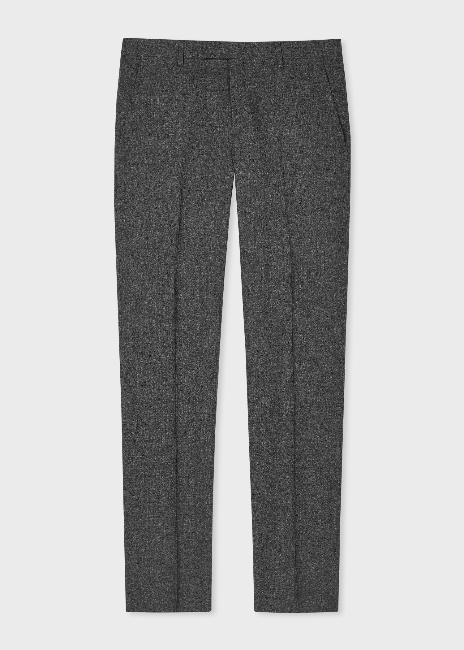 Grey Straight Leg Wool Trousers - 1