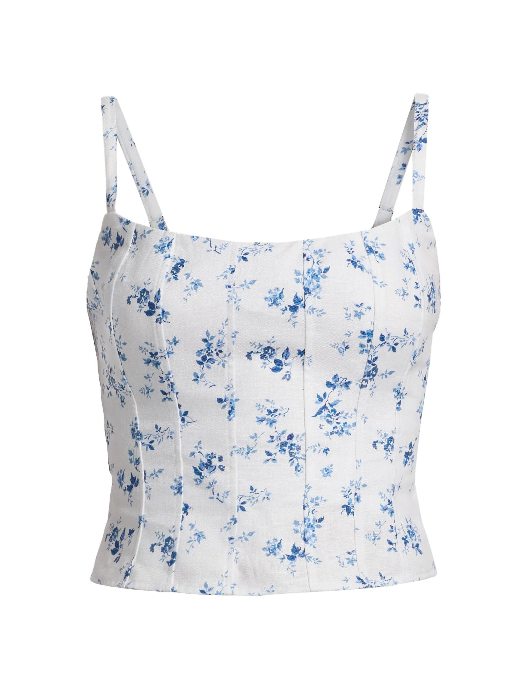 Women's Hattie Seamed Floral Linen Top - Orlaya - 1
