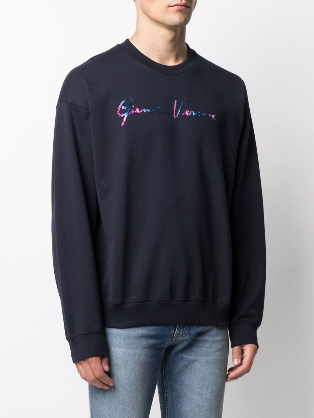 embroidered-logo sweatshirt - 3