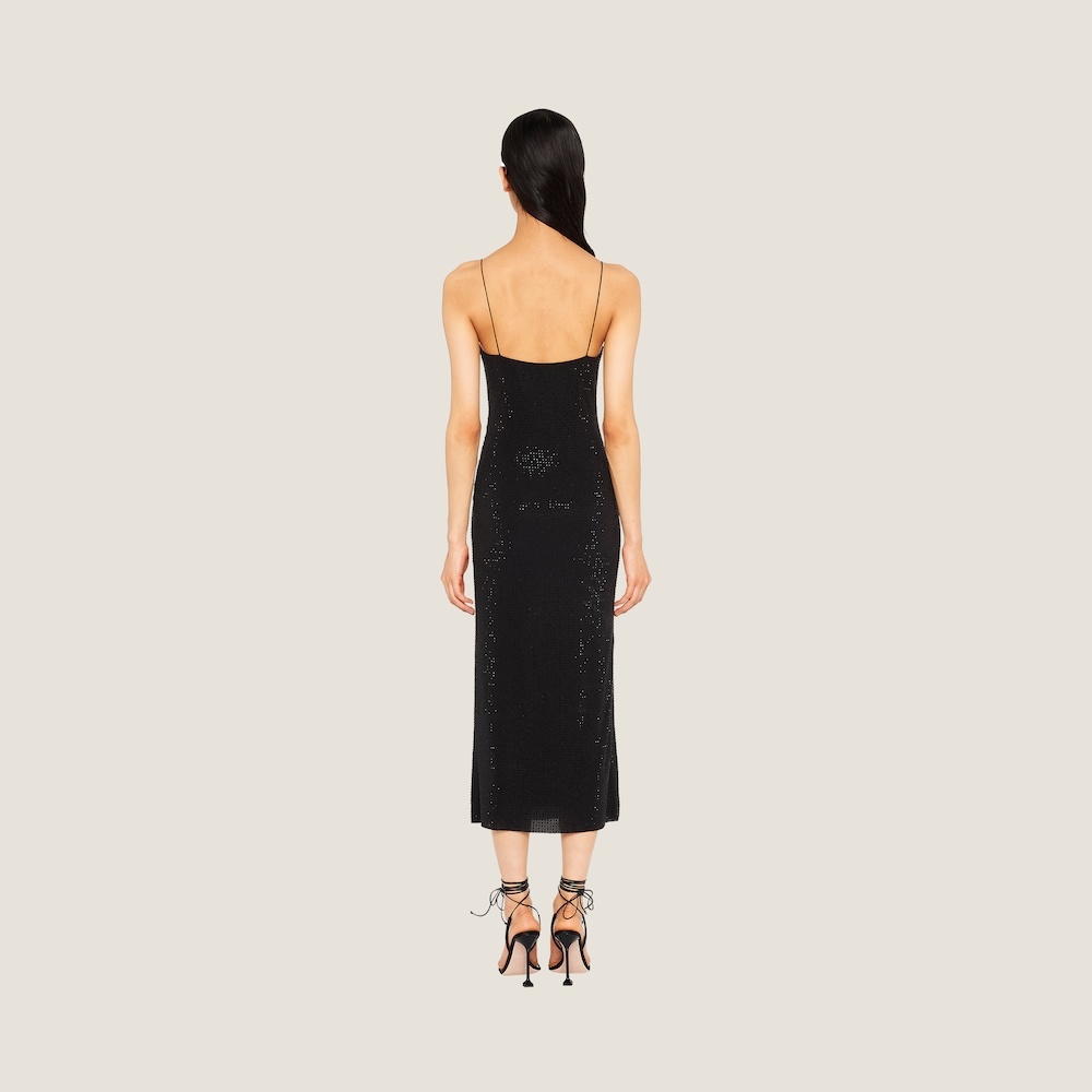 Embroidered stretch georgette dress - 2