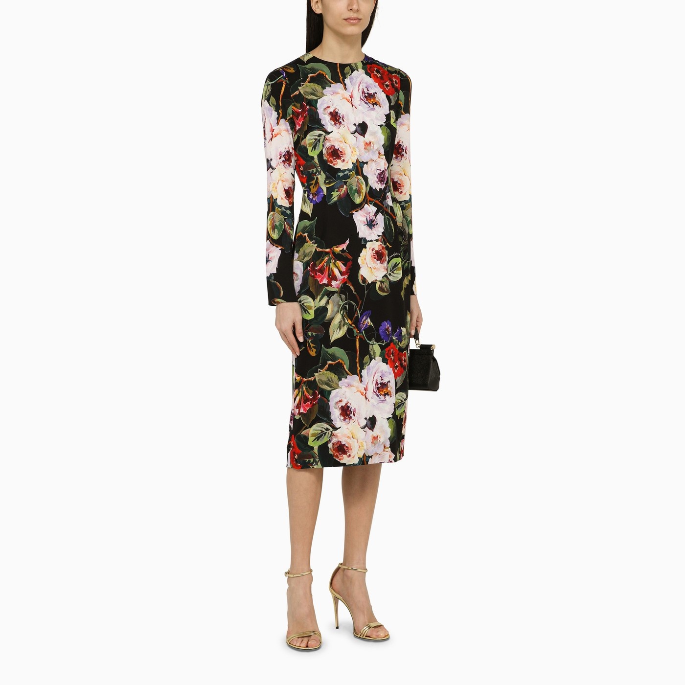 Dolce&Gabbana Rose Print Sheath Dress In Silk - 2