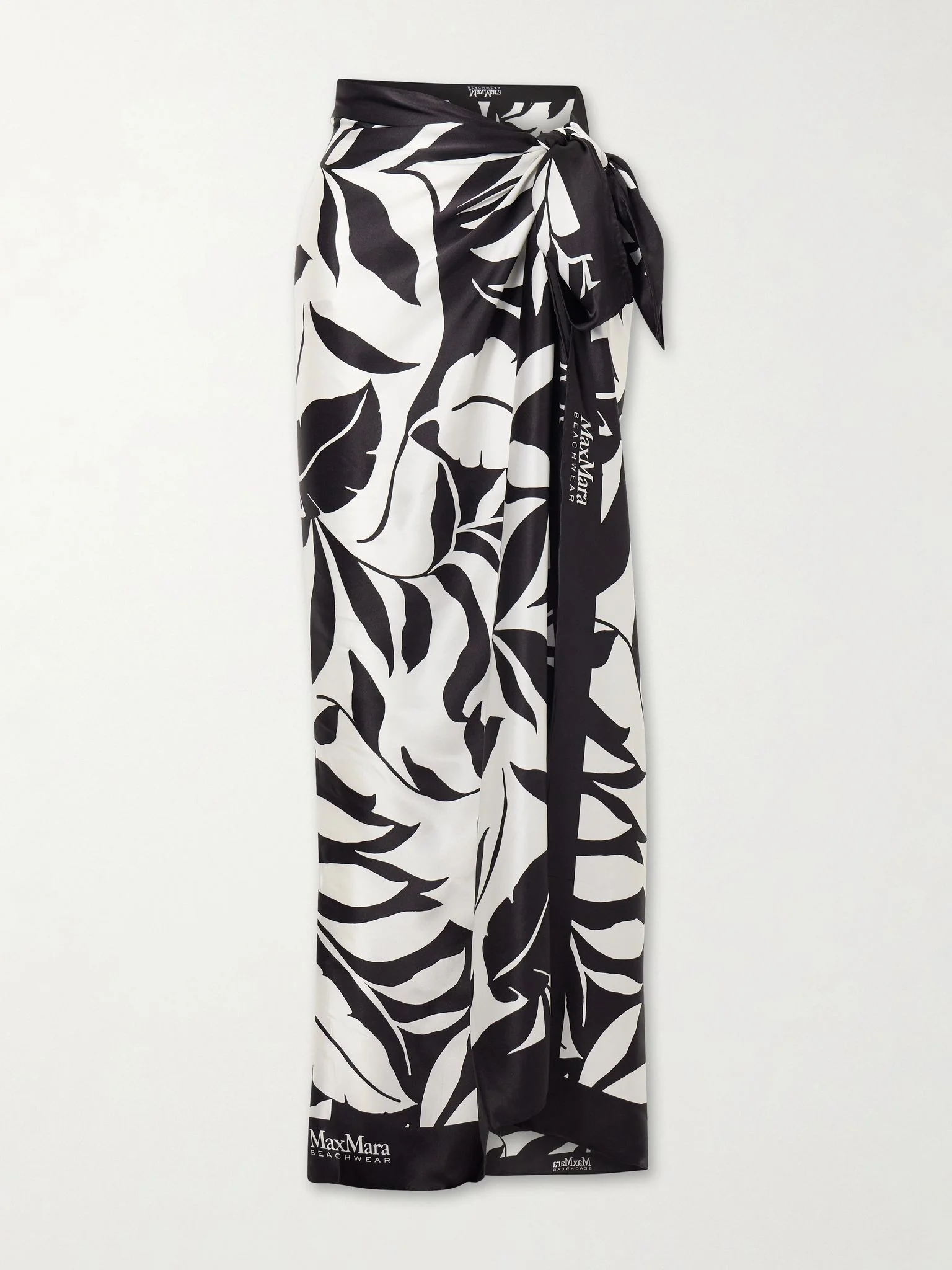 Spuma printed silk pareo Black - 1