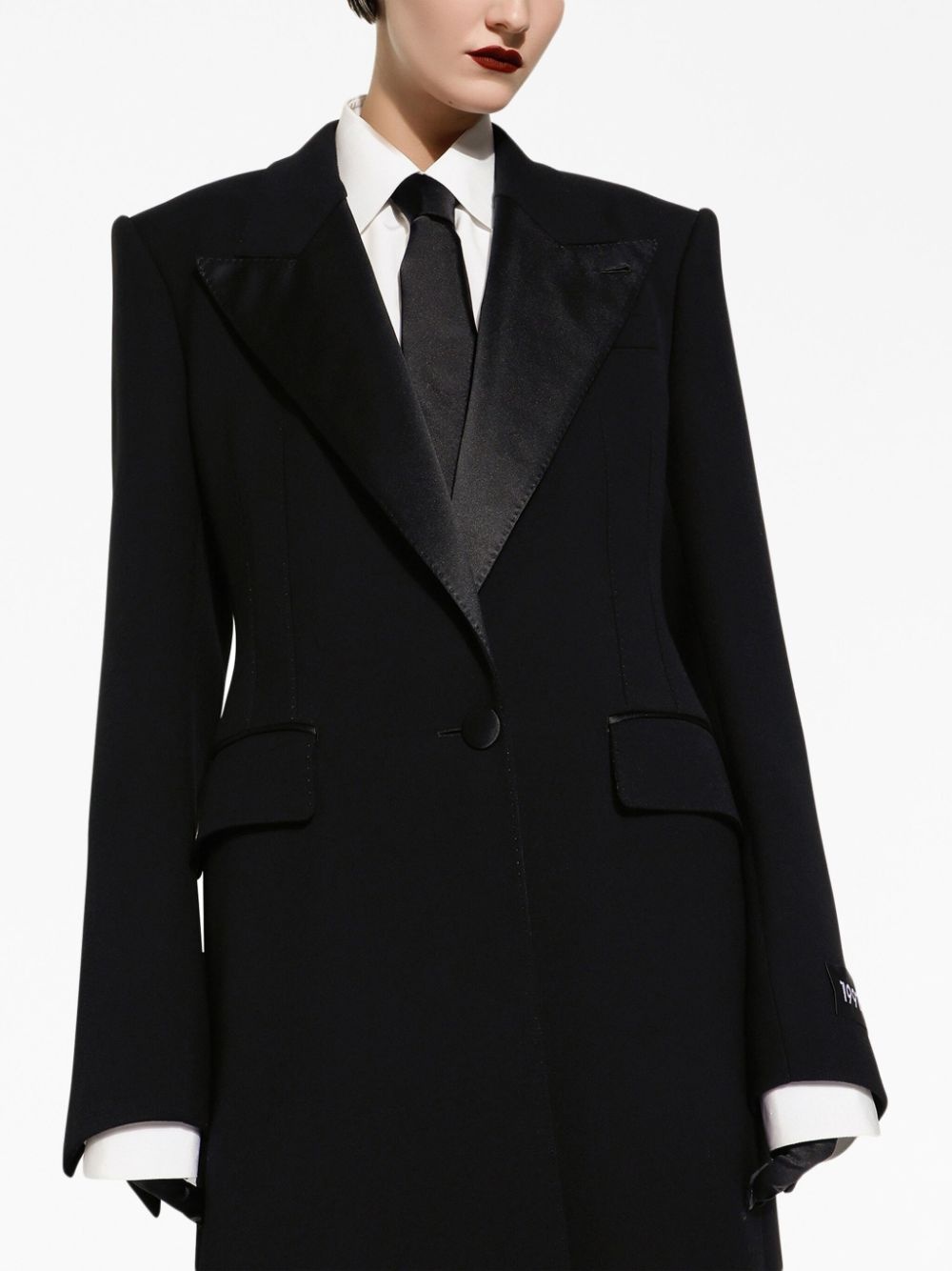 peak-lapel single-breasted coat - 5