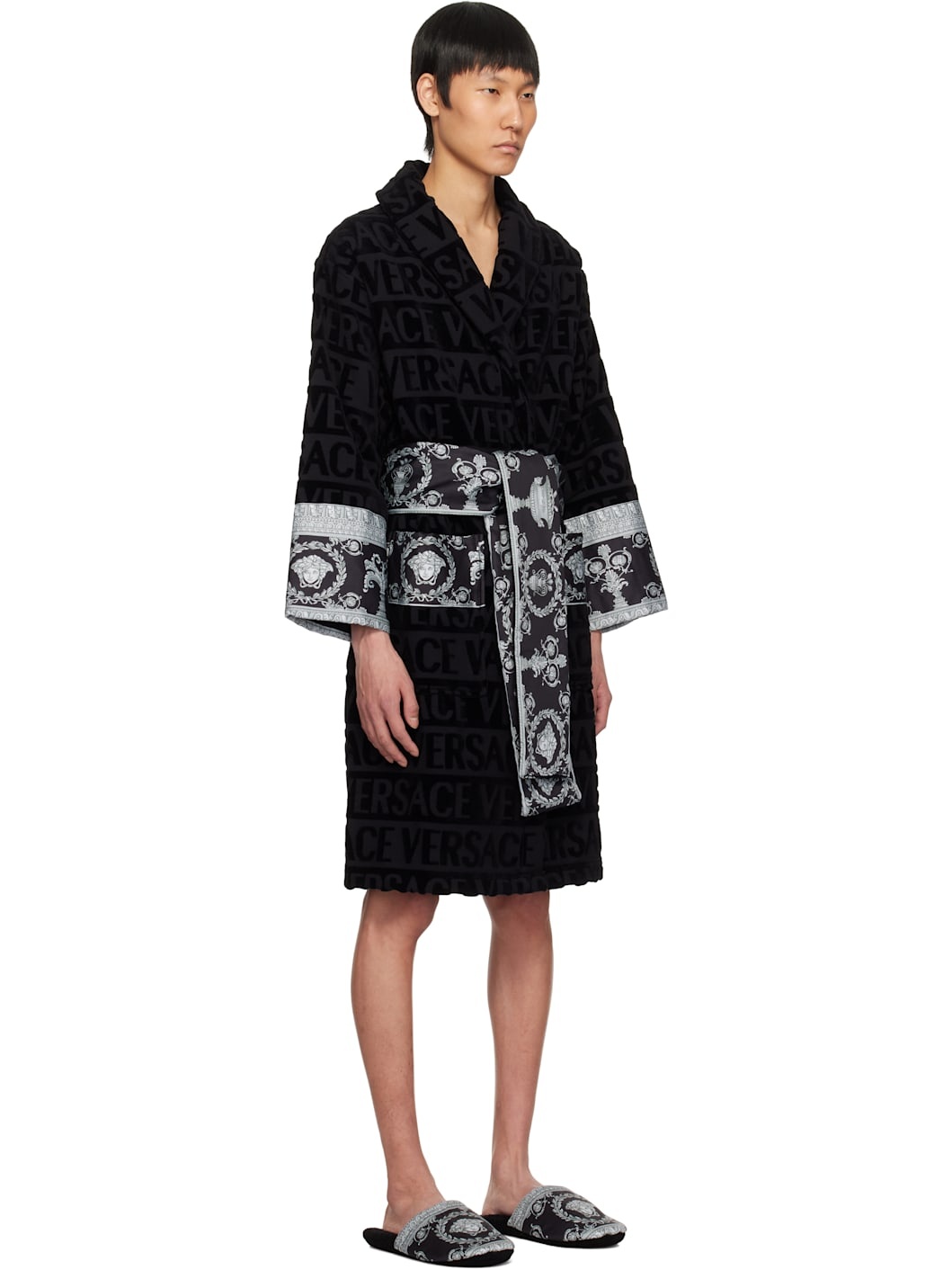 Black 'I Heart Baroque' Bathrobe - 2