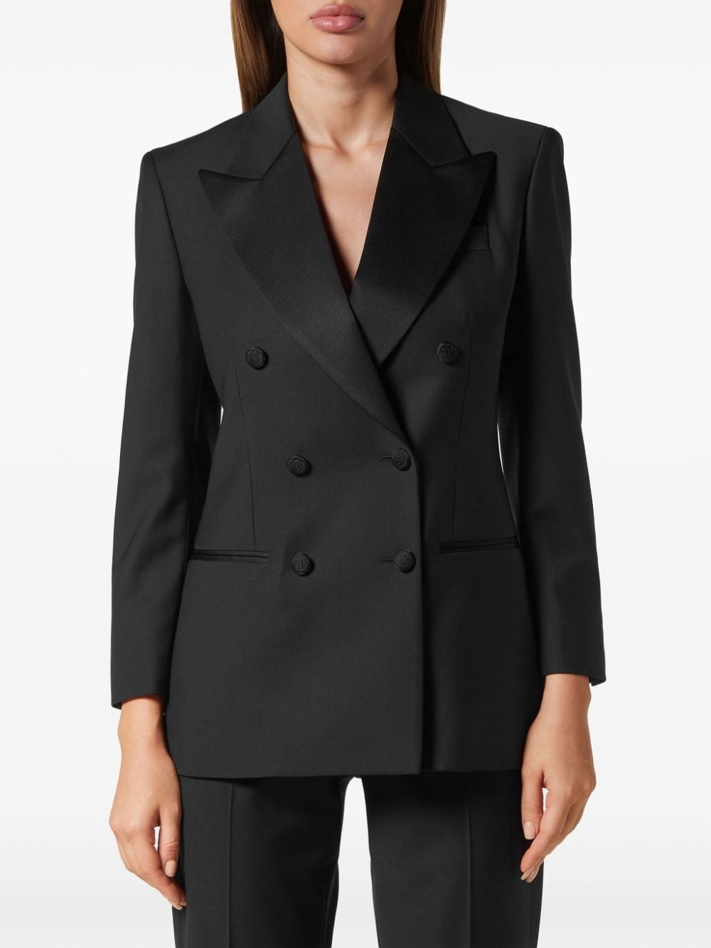 peak-lapels double-breasted blazer - 3