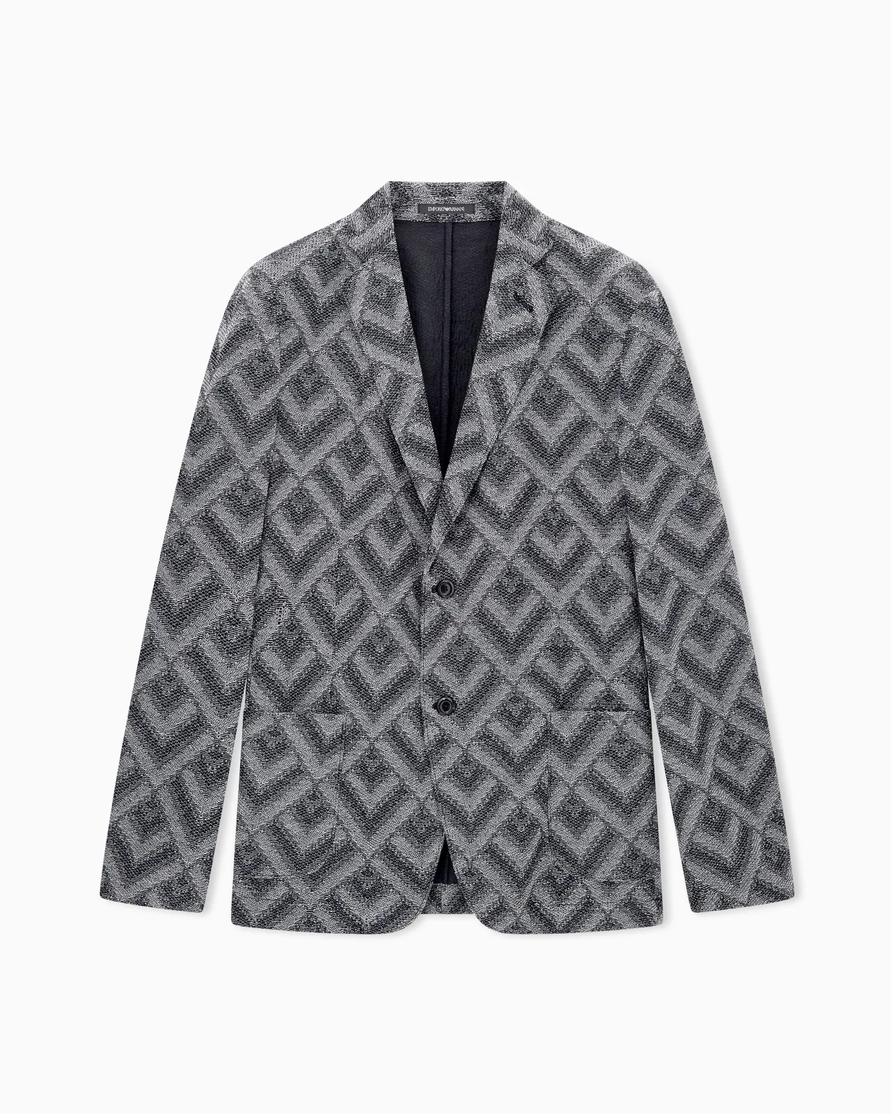 KNIT EFFECT JERSEY BLAZER WITH GEOMETRIC PATTERN SIGNATURE CAPSULE - 1