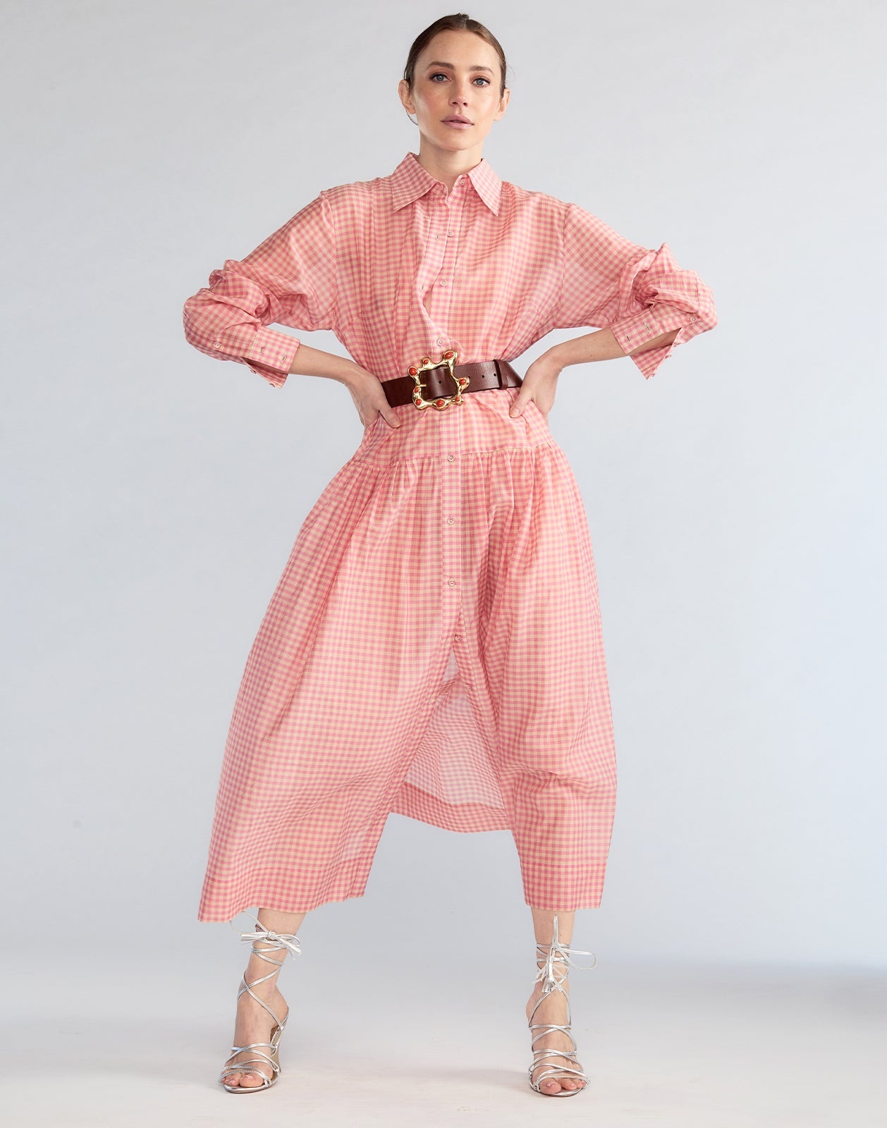 Geneva Silk Cotton Shirt Dress - 4