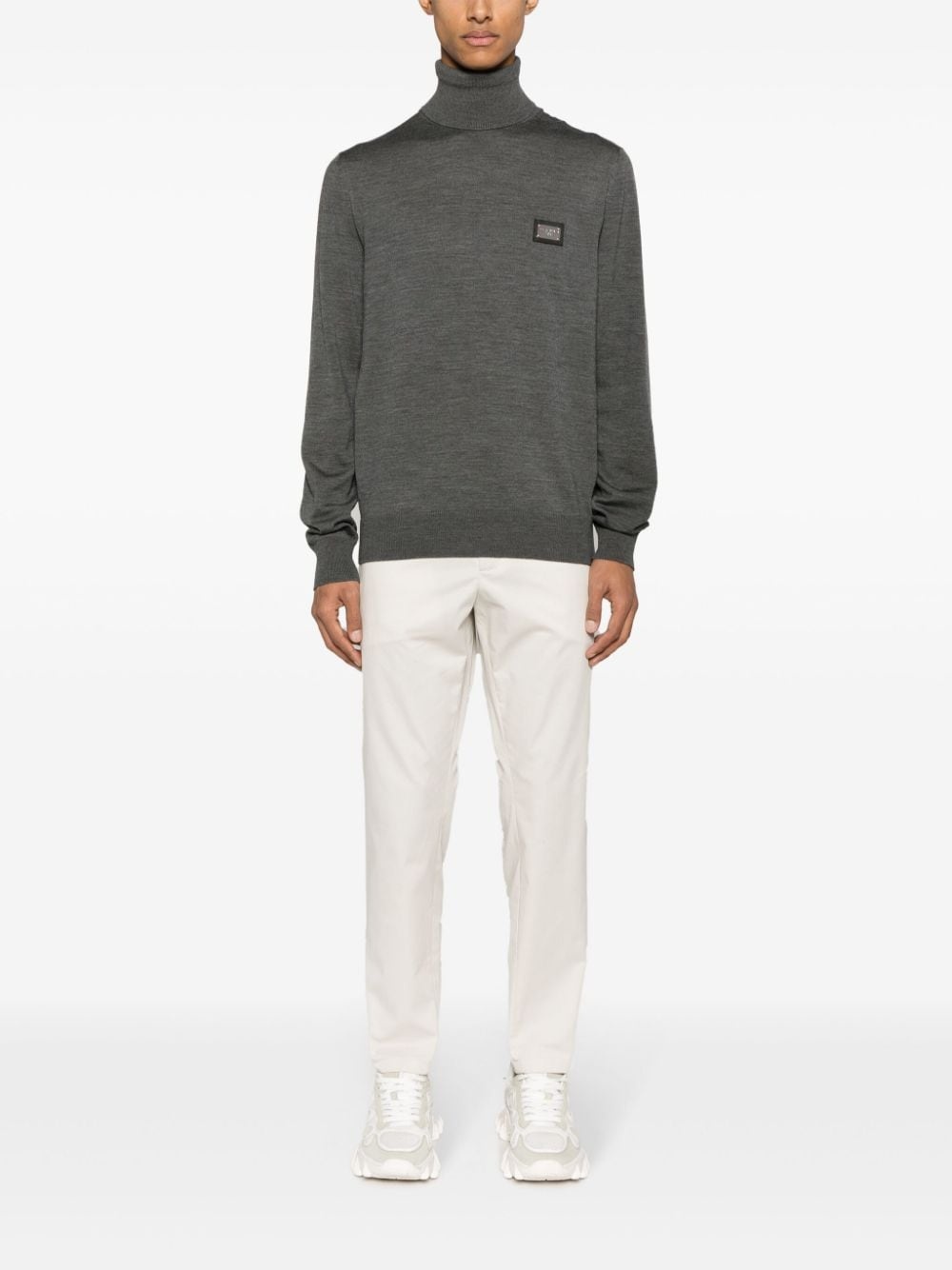 logo-appliquÃ© wool jumper - 2