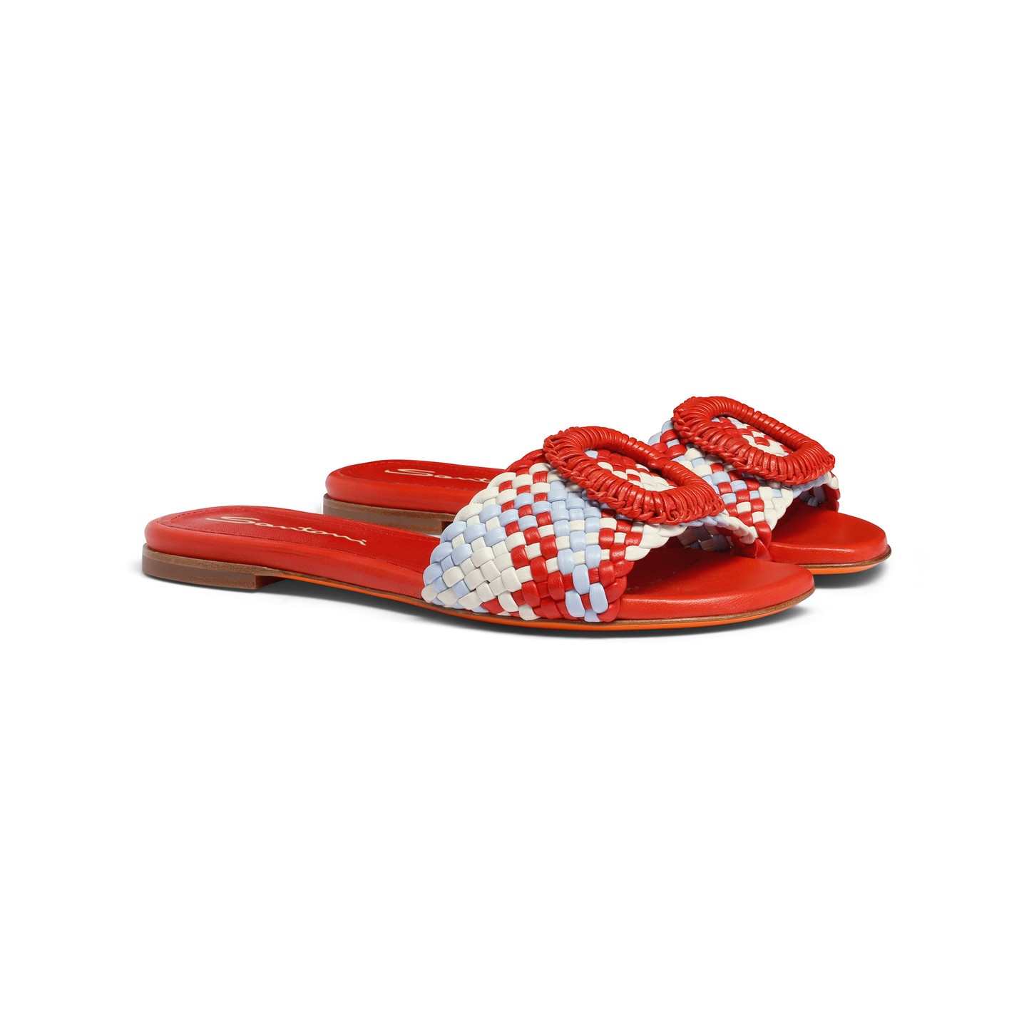 Women's multicolor woven leather sandal - 3