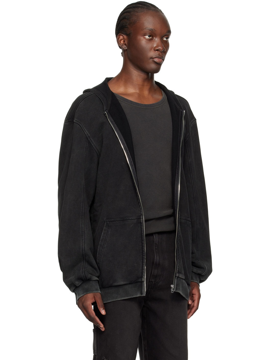 Black Studded Hoodie - 2