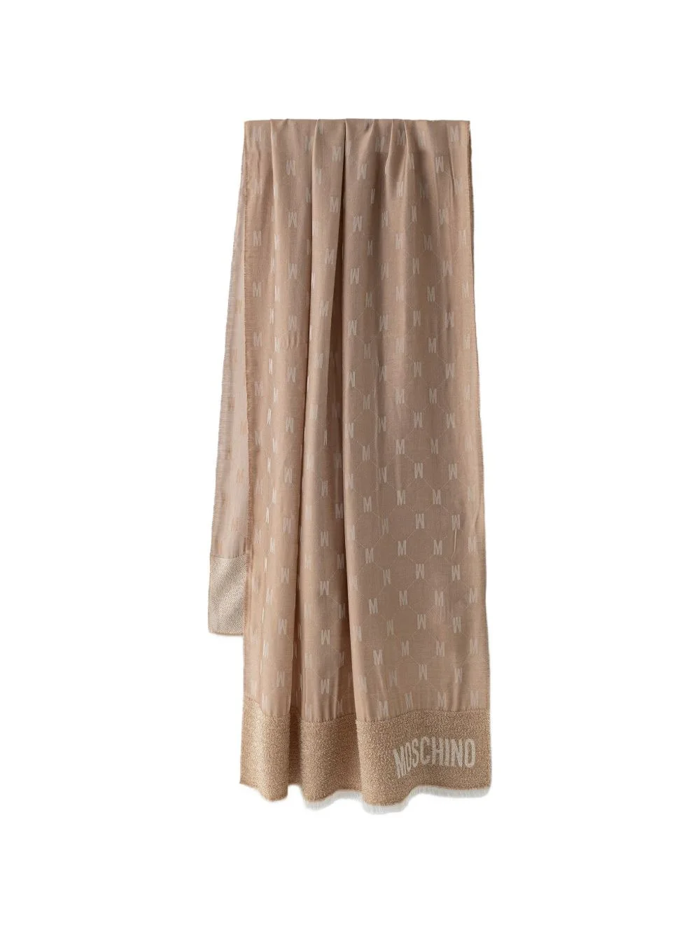 logo-monogram frayed-edge scarf - 1