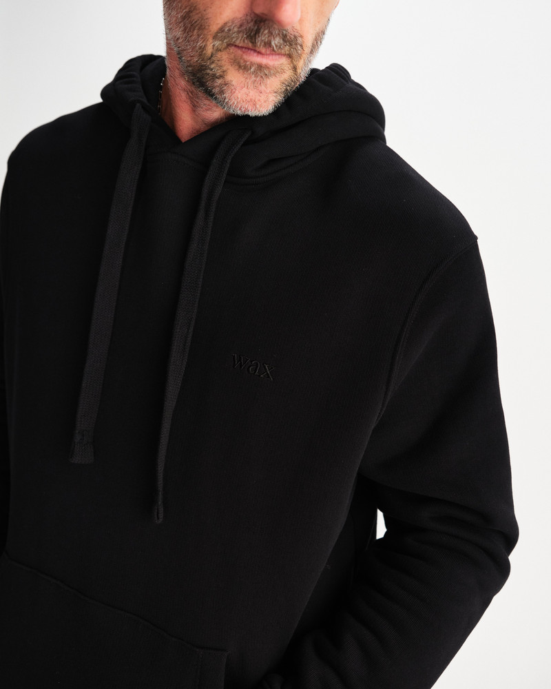 Hoxton - Black Brushed Organic Cotton Hoodie 3