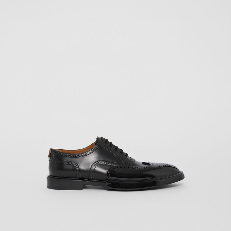 Toe Cap Detail Leather Oxford Brogues 1