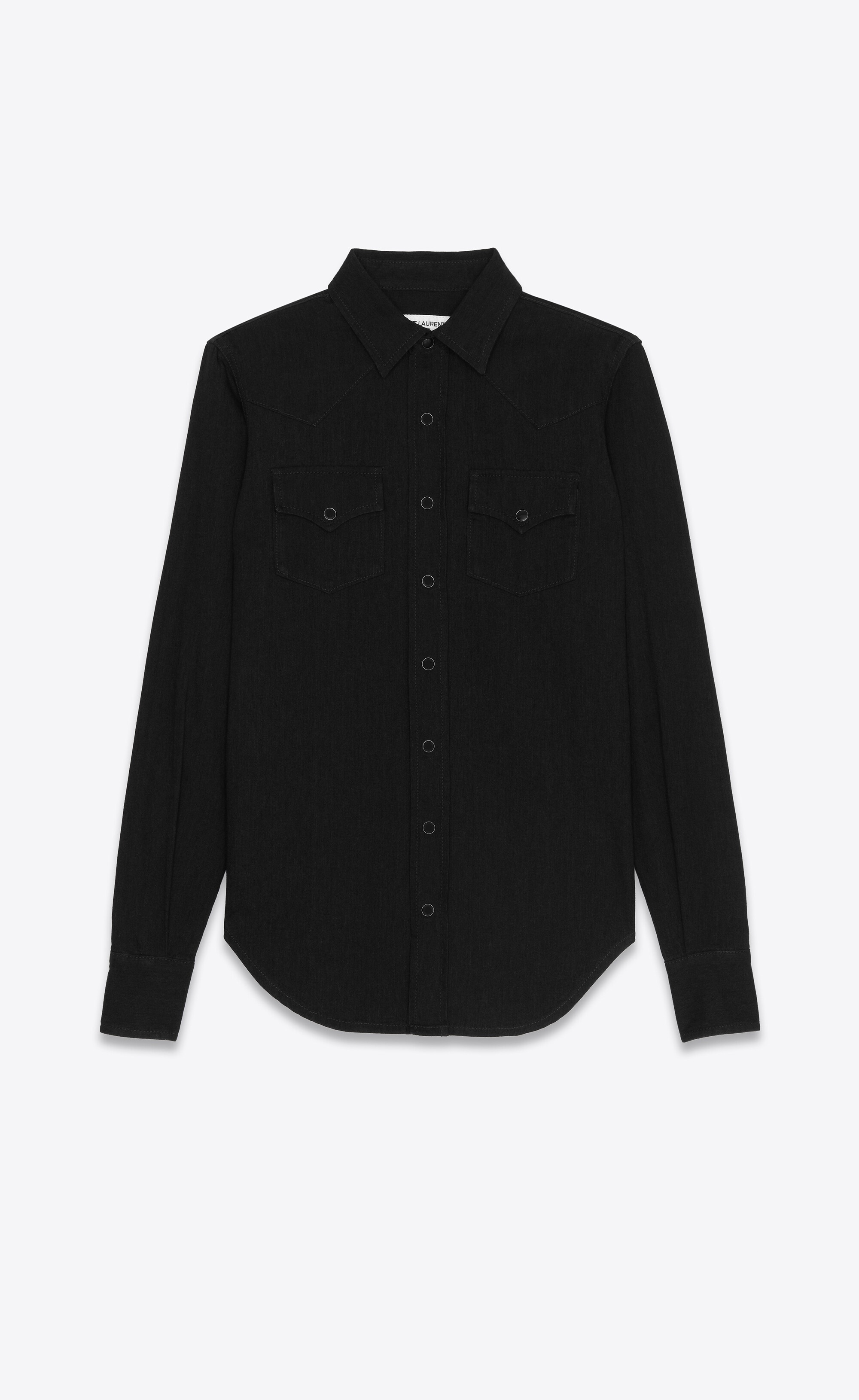 western shirt in black rinse denim - 1