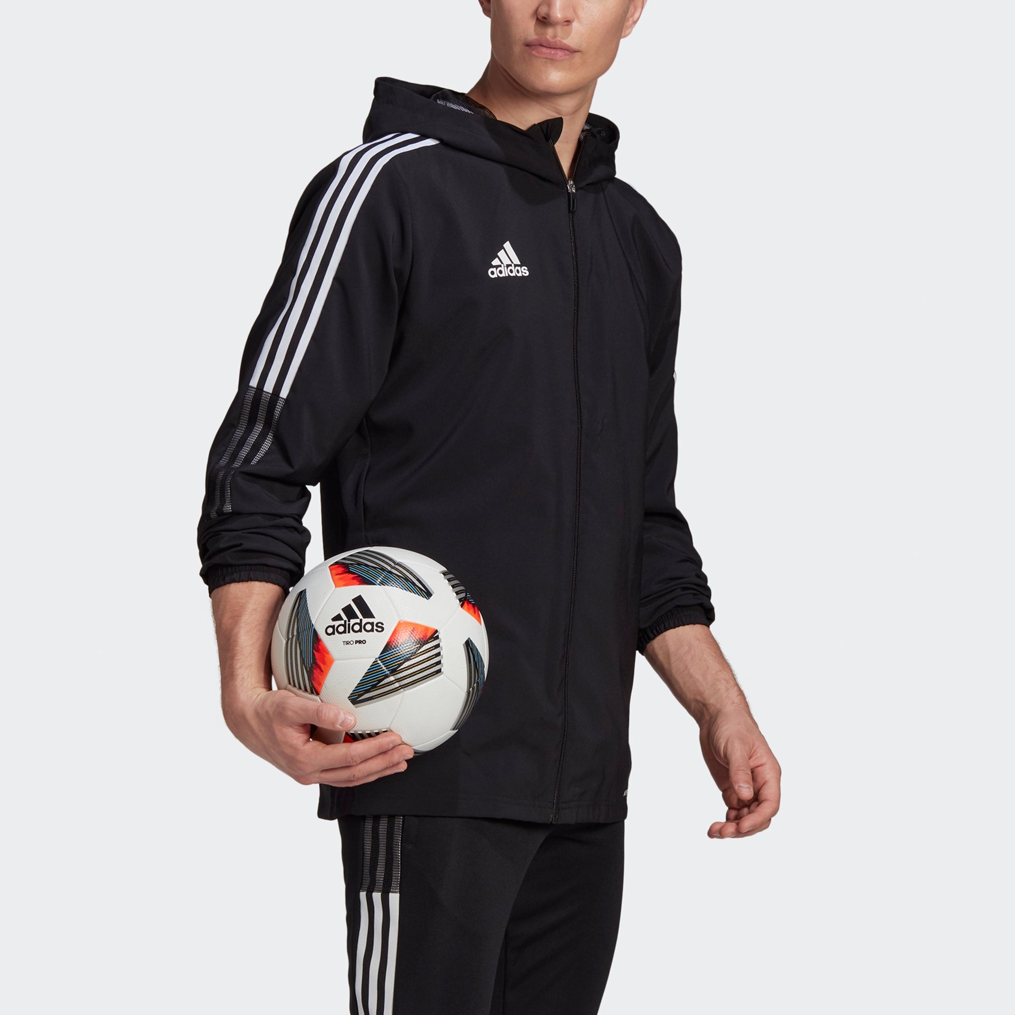 adidas Tiro21 Wb Soccer/Football Training Sports hooded Logo Jacket Black GP4967 - 5