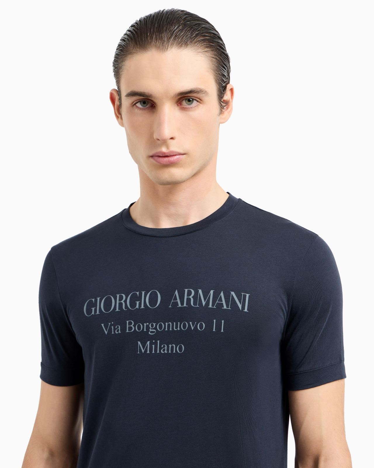 Borgonuovo 11 crew-neck T-shirt in Pima cotton jersey - 5