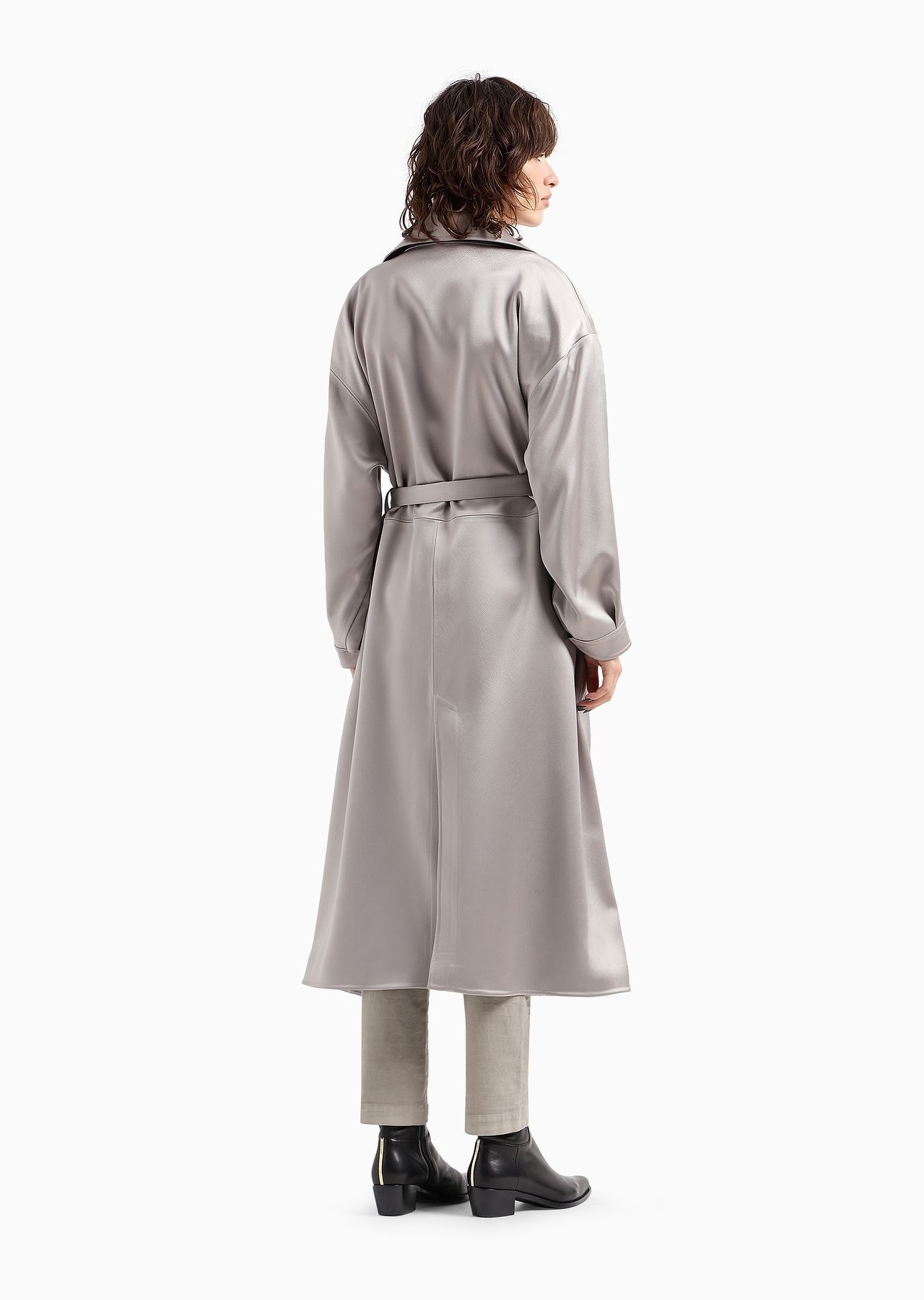 Technical duchess satin trench coat - 3