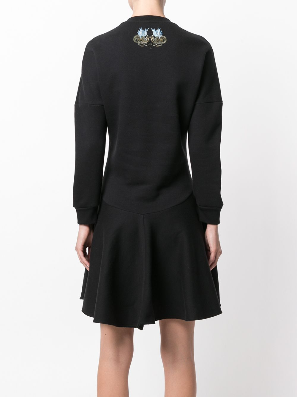 dragon patch flared dress - 4