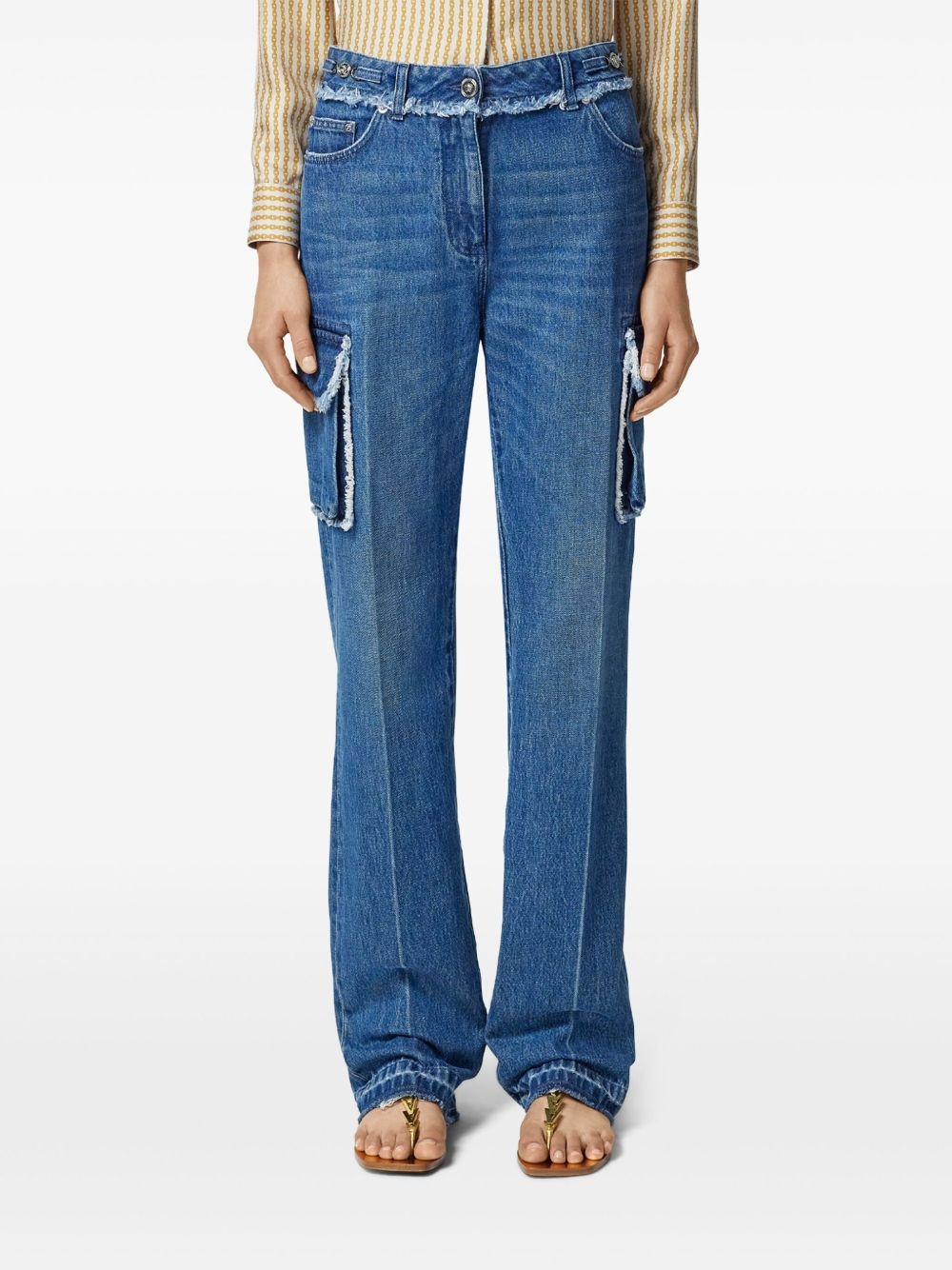 Medusa-plaque cargo jeans - 3
