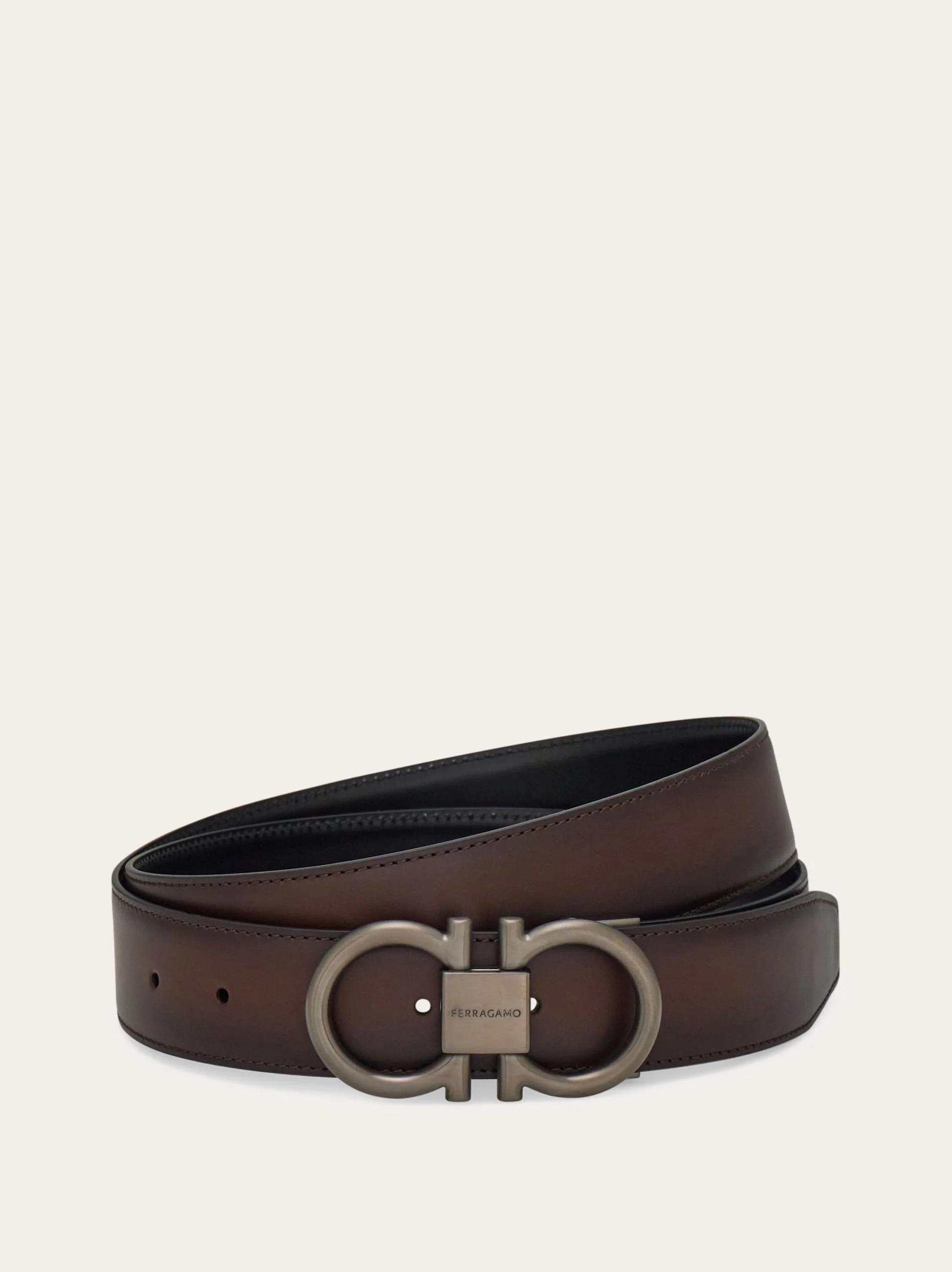 Reversible and adjustable Gancini belt - 1