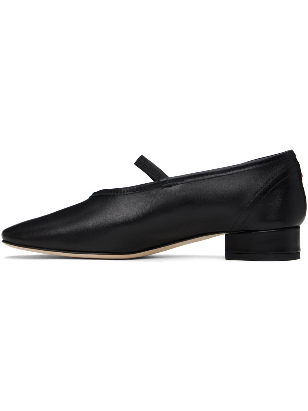 Black Pippa Leather Ballerina Flats - 3