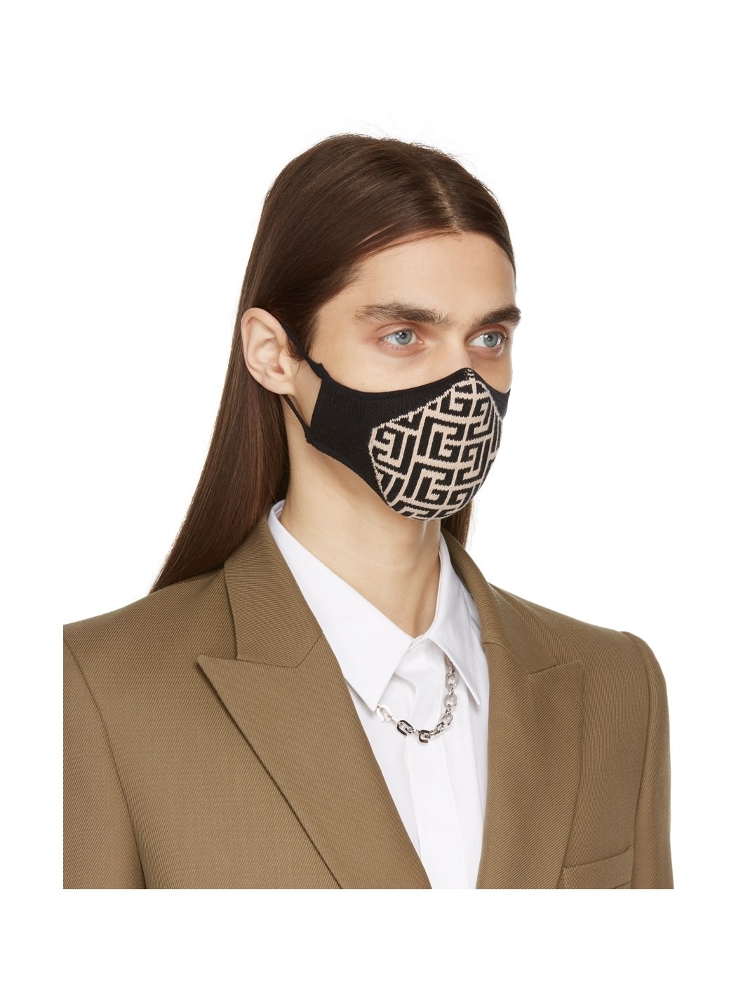 Black & Off-White Logo Face Mask - 2