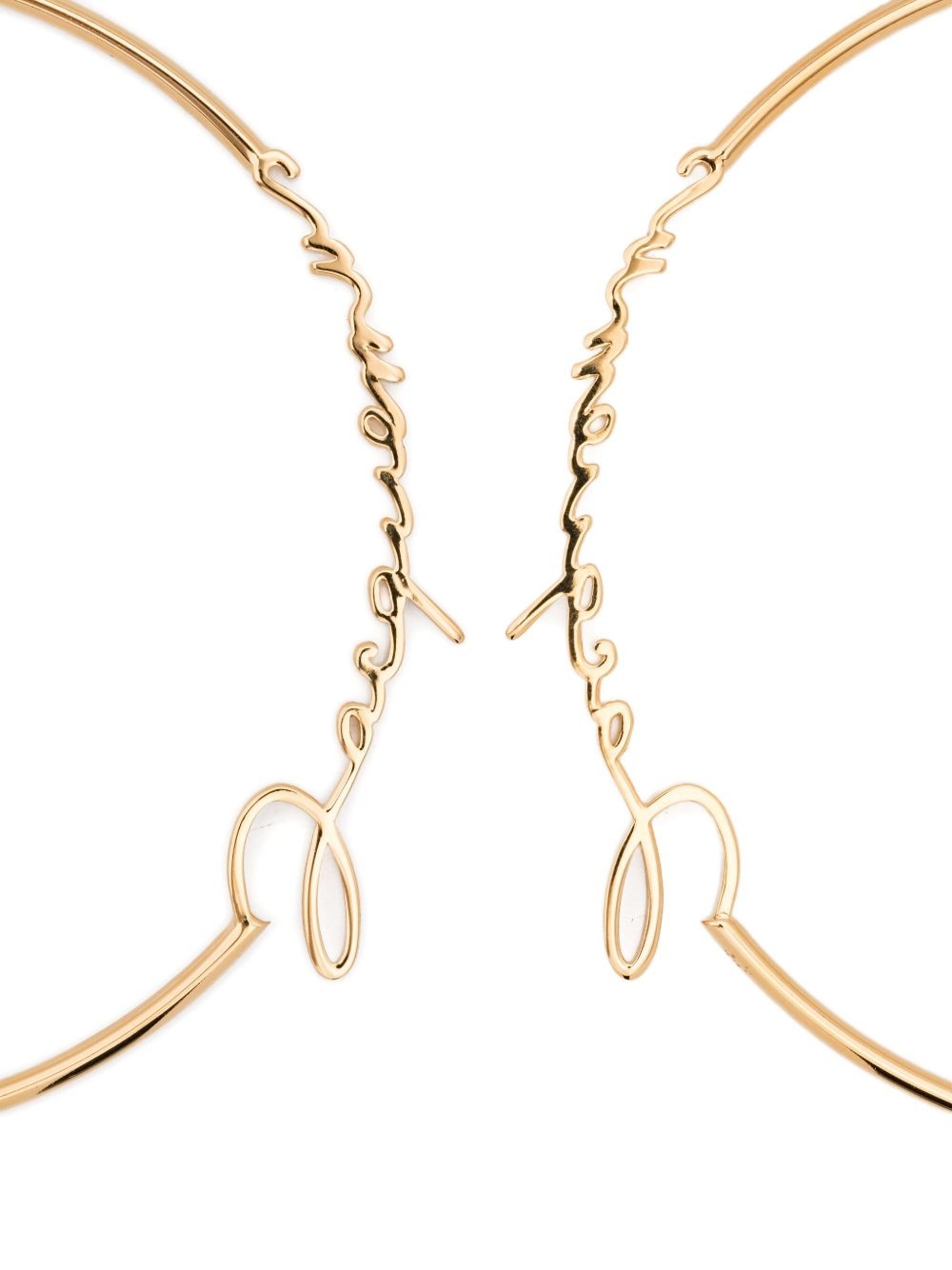 logo-lettering hoop earrings - 3