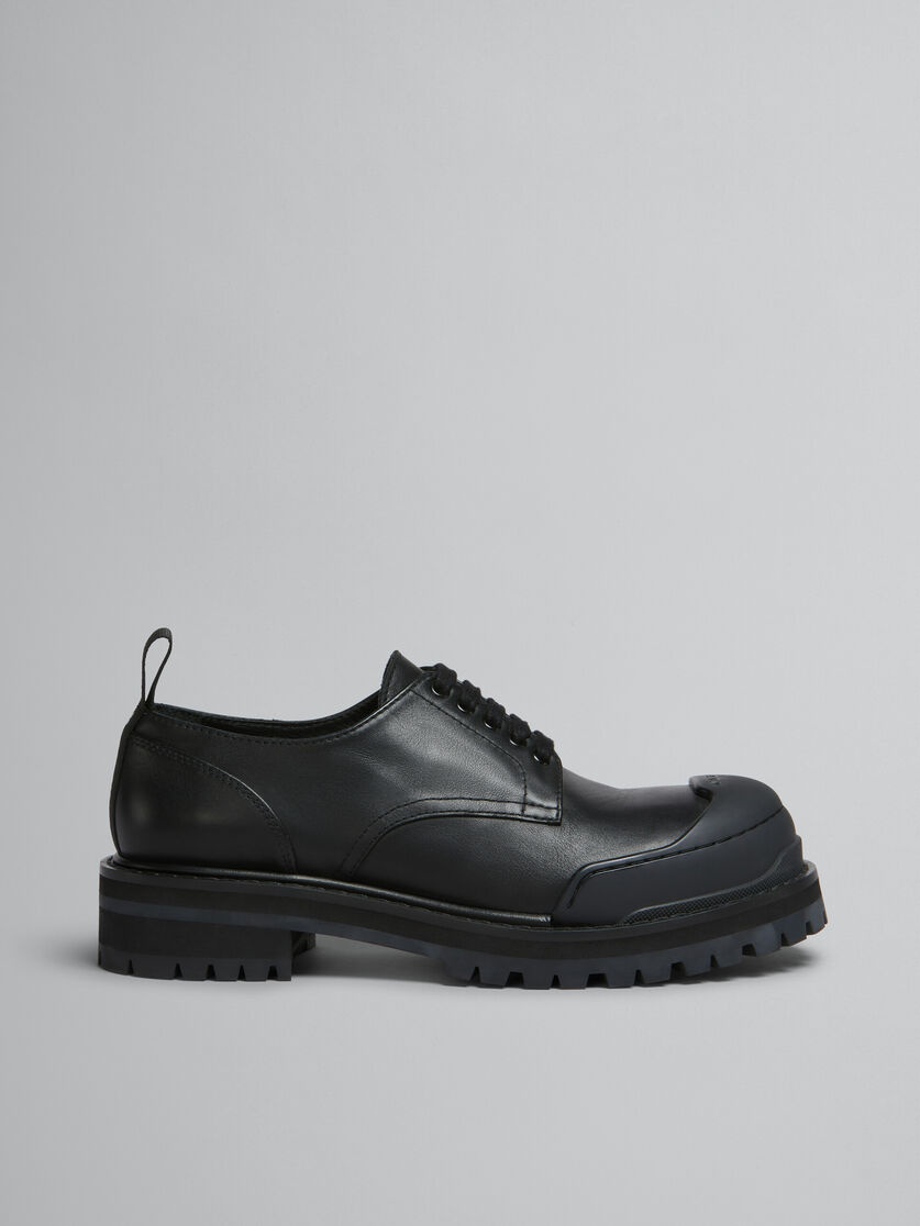 BLACK LEATHER DADA ARMY DERBY SHOE - 1