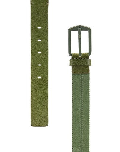 Stone Island 94362 TAPE + LEATHER BELT  OLIVE GREEN outlook