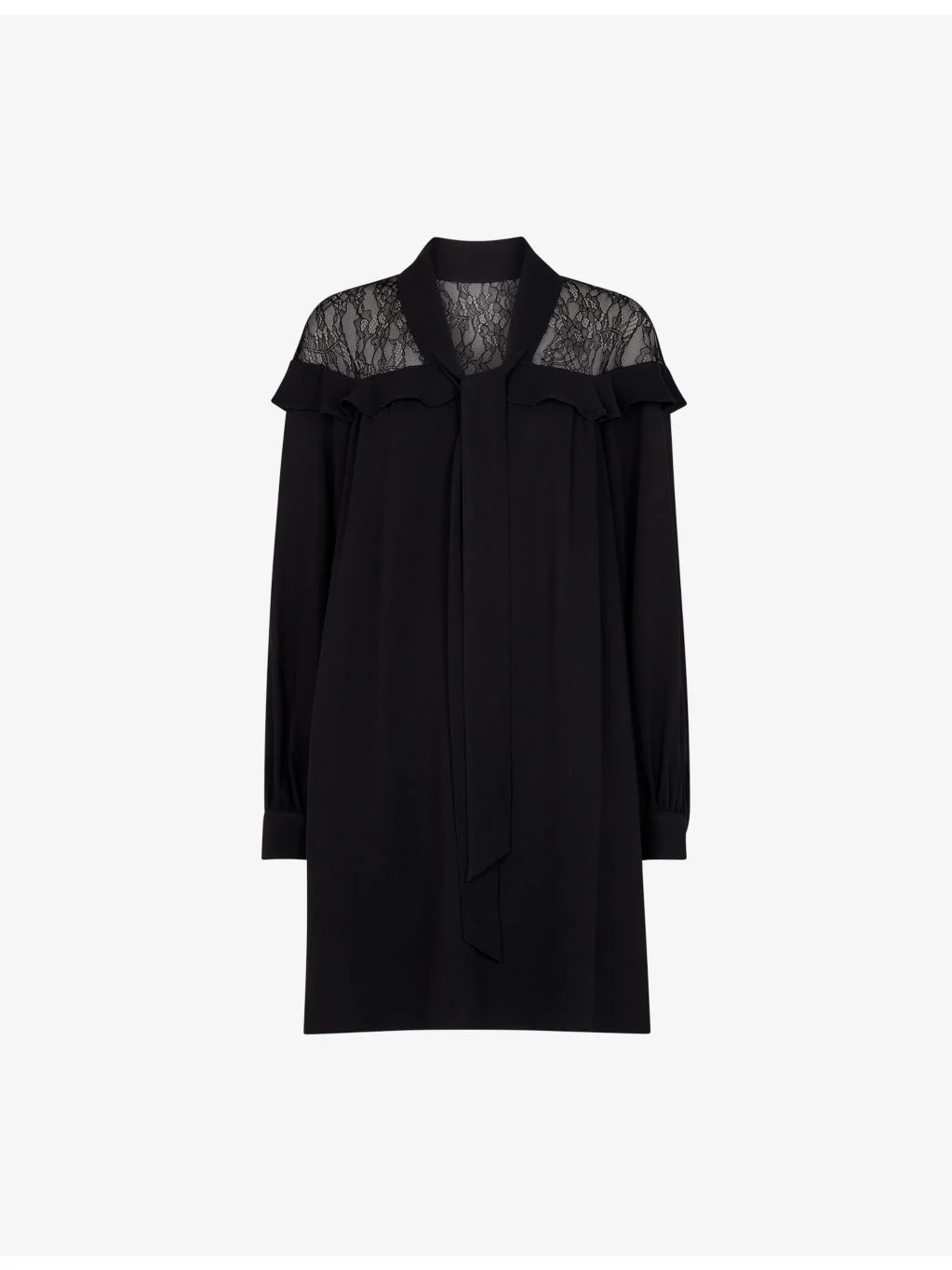Lace-Embroidered Crepe Mini Dress - 1