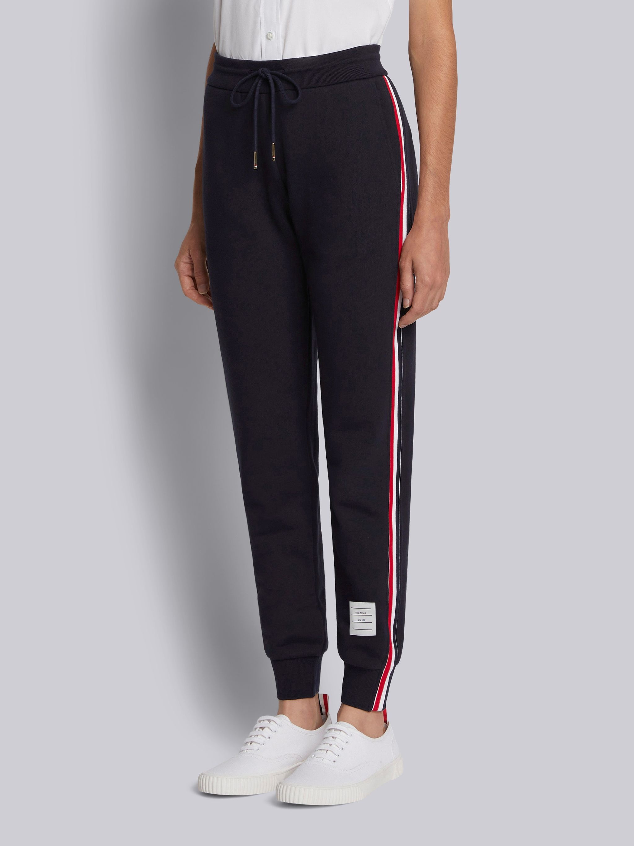 Navy Loopback Stripe Sweatpants - 2