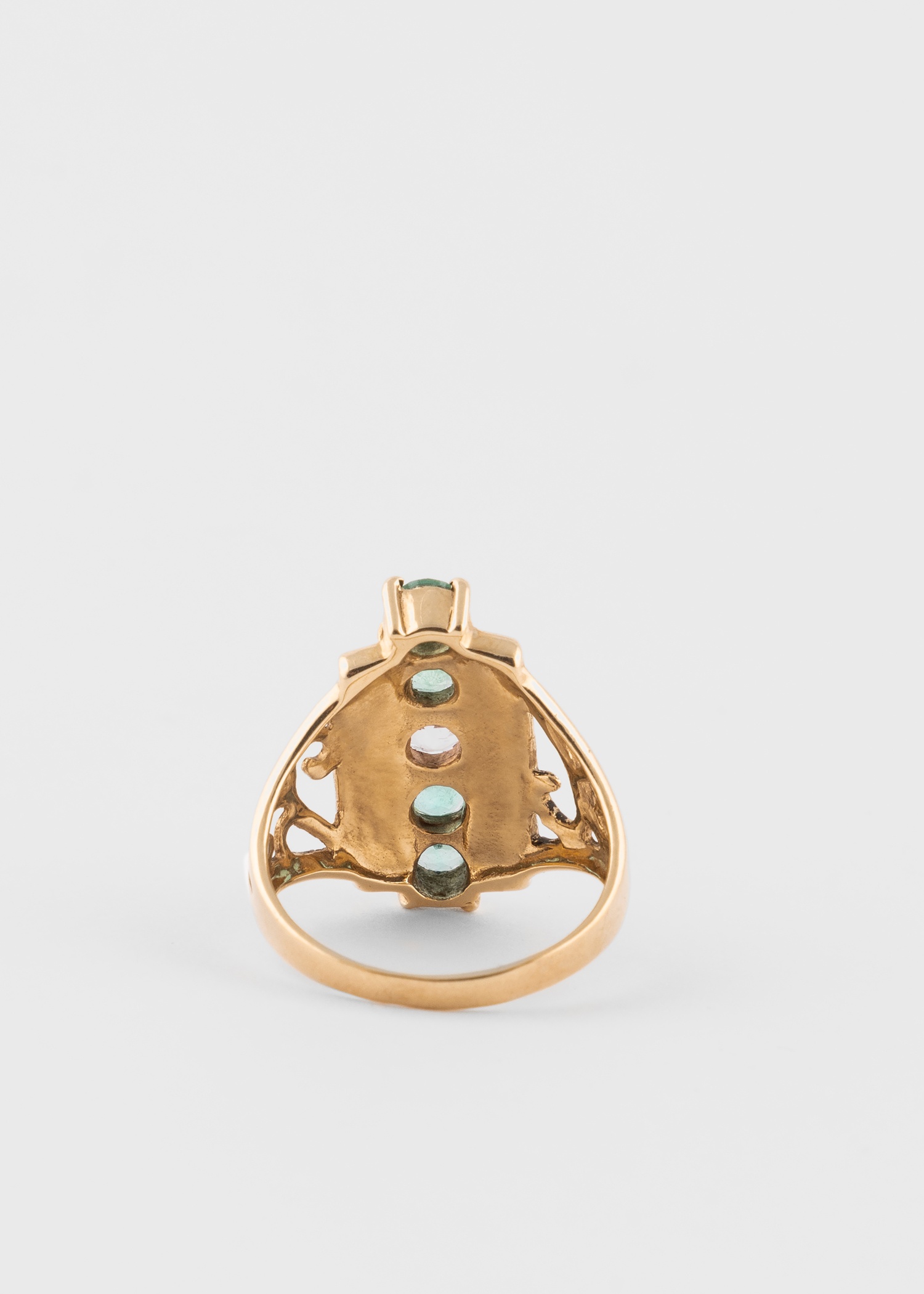 'Extravagant Emerald and Morganite' Gold Cocktail Ring by Barqoue Rocks - 4