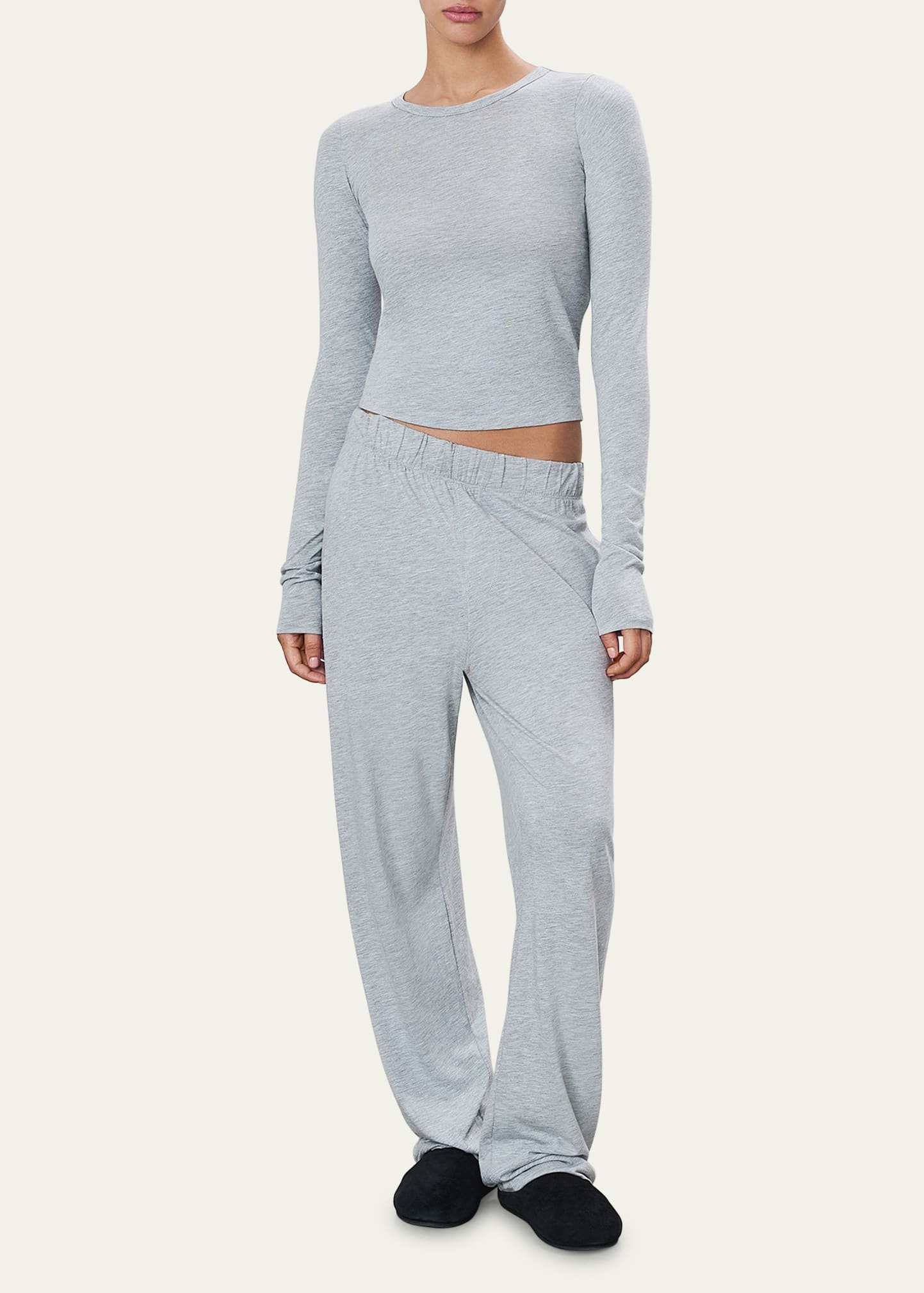 Fitted Crewneck Long-Sleeve T-Shirt - 2