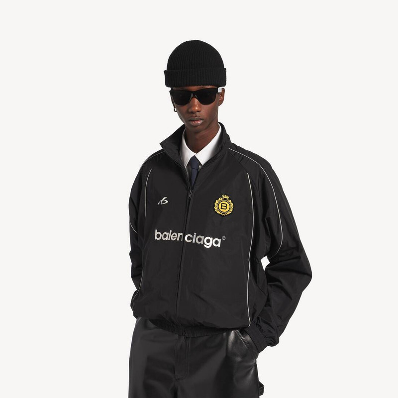 Men's Soccer Tracksuit Jacket in Black 5