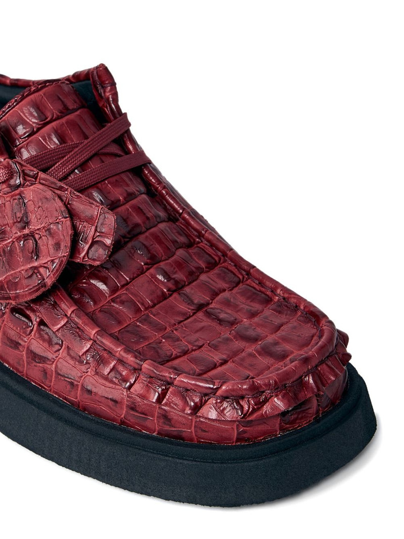 Torview croc-embossed lace-up shoes 3
