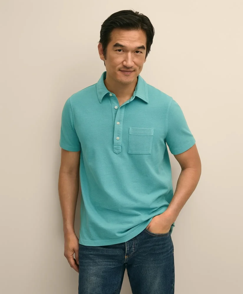 The Vintage Short-Sleeve Garment Dyed Polo Shirt - 1