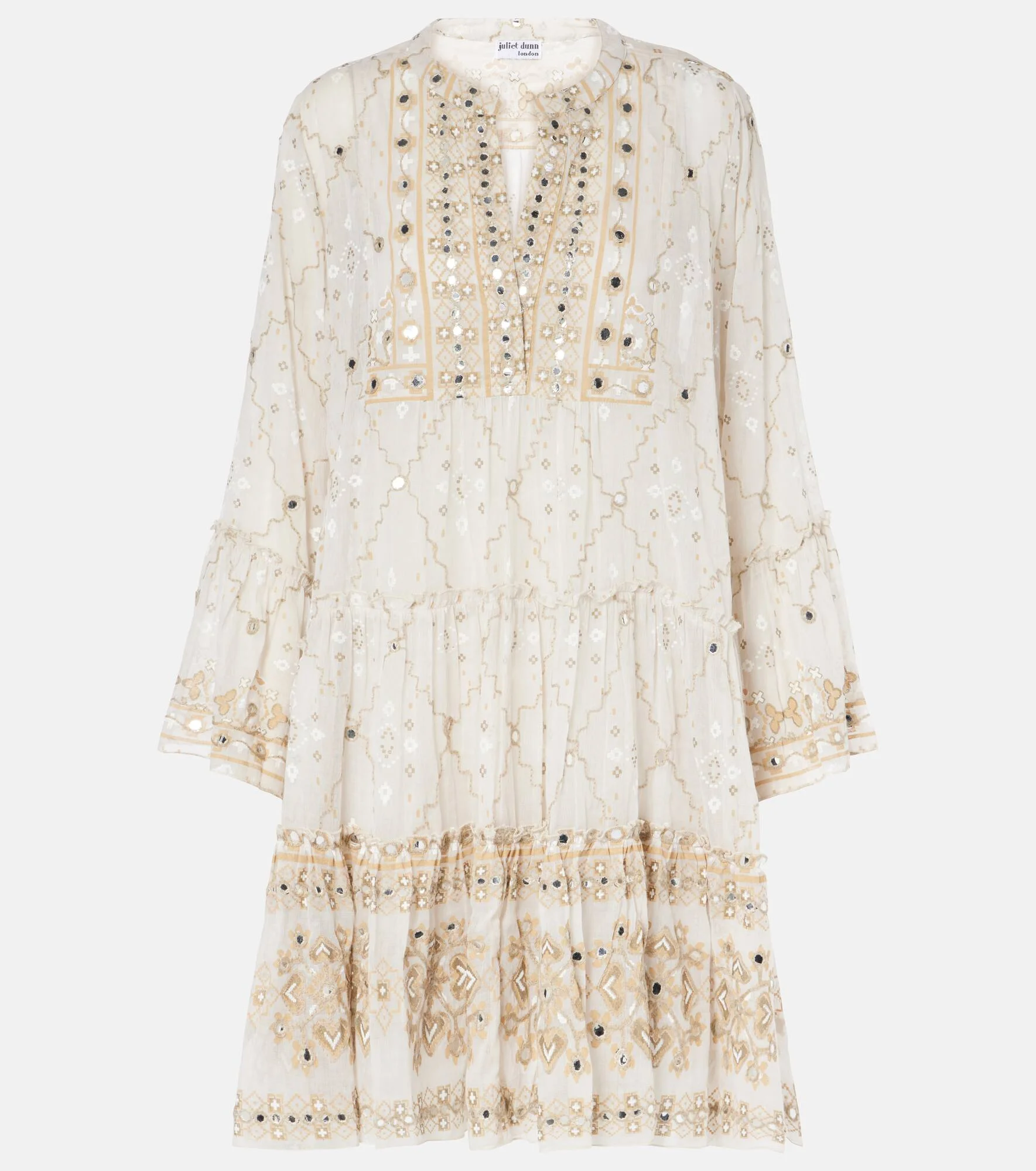 Mosaic printed cotton midi dress - 1