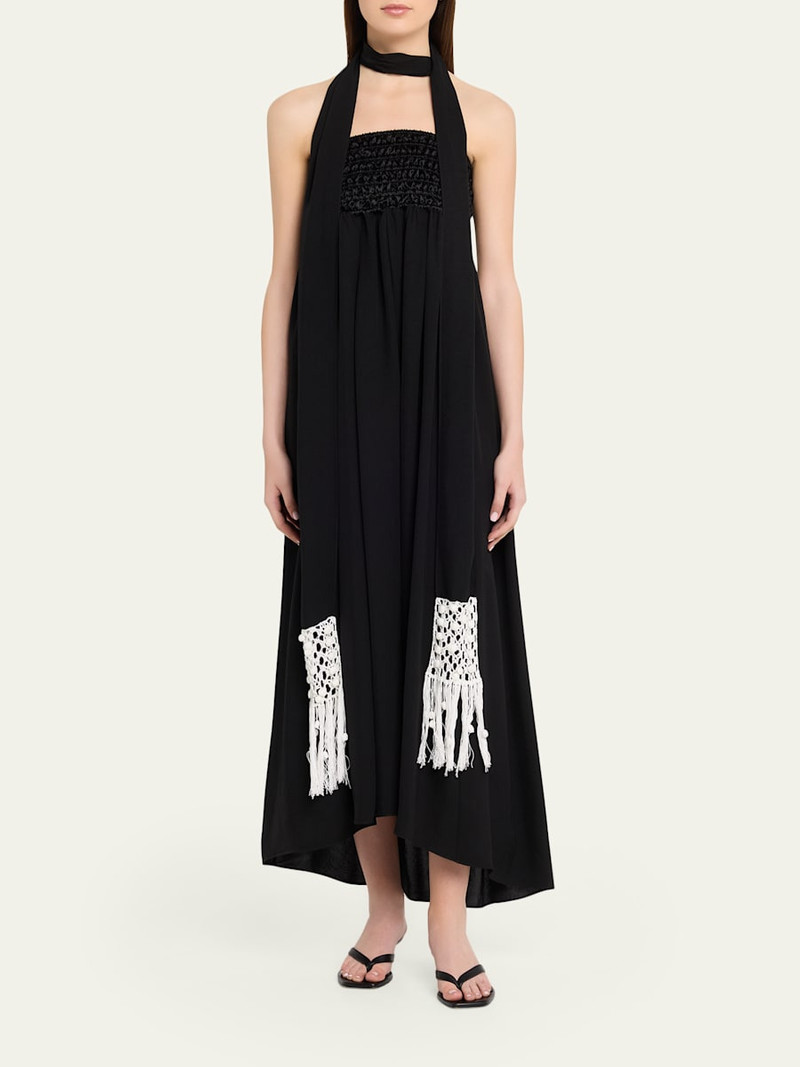 MARIA McMANUS Macrame Scarf Empire-Waist Gown outlook