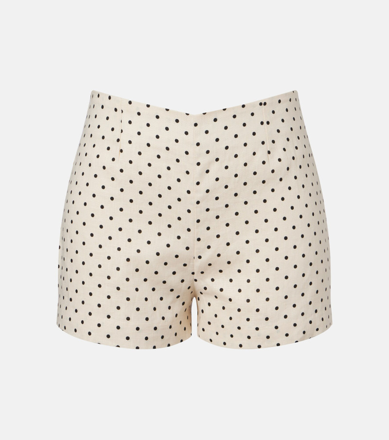 Lila polka-dot linen shorts 1