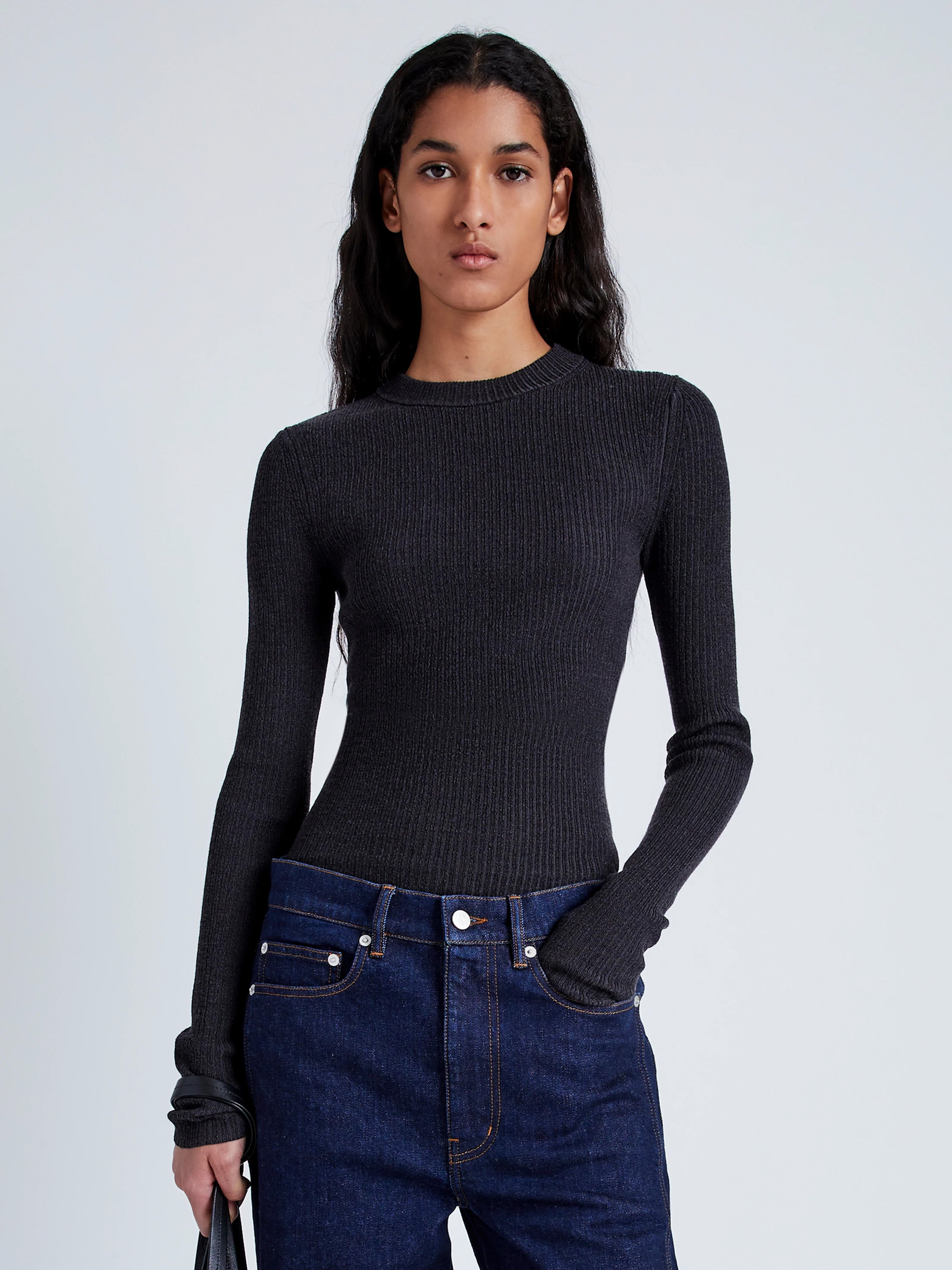 Alyssa Sweater in Midweight Viscose Rib - 2