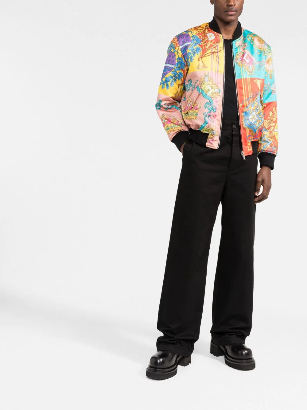 Barocco-print bomber jacket - 2