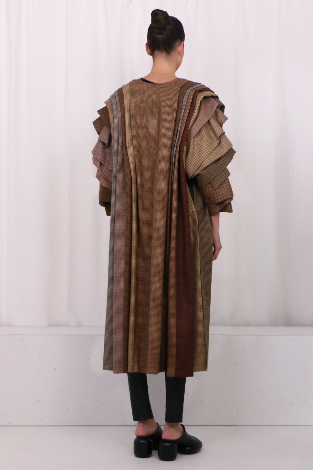 LAYERED COAT WITH REMOVABLE BELT | BROWN - 3