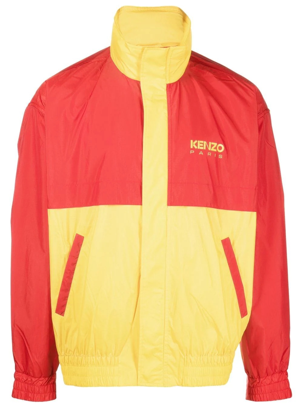 logo colour-block jacket - 1