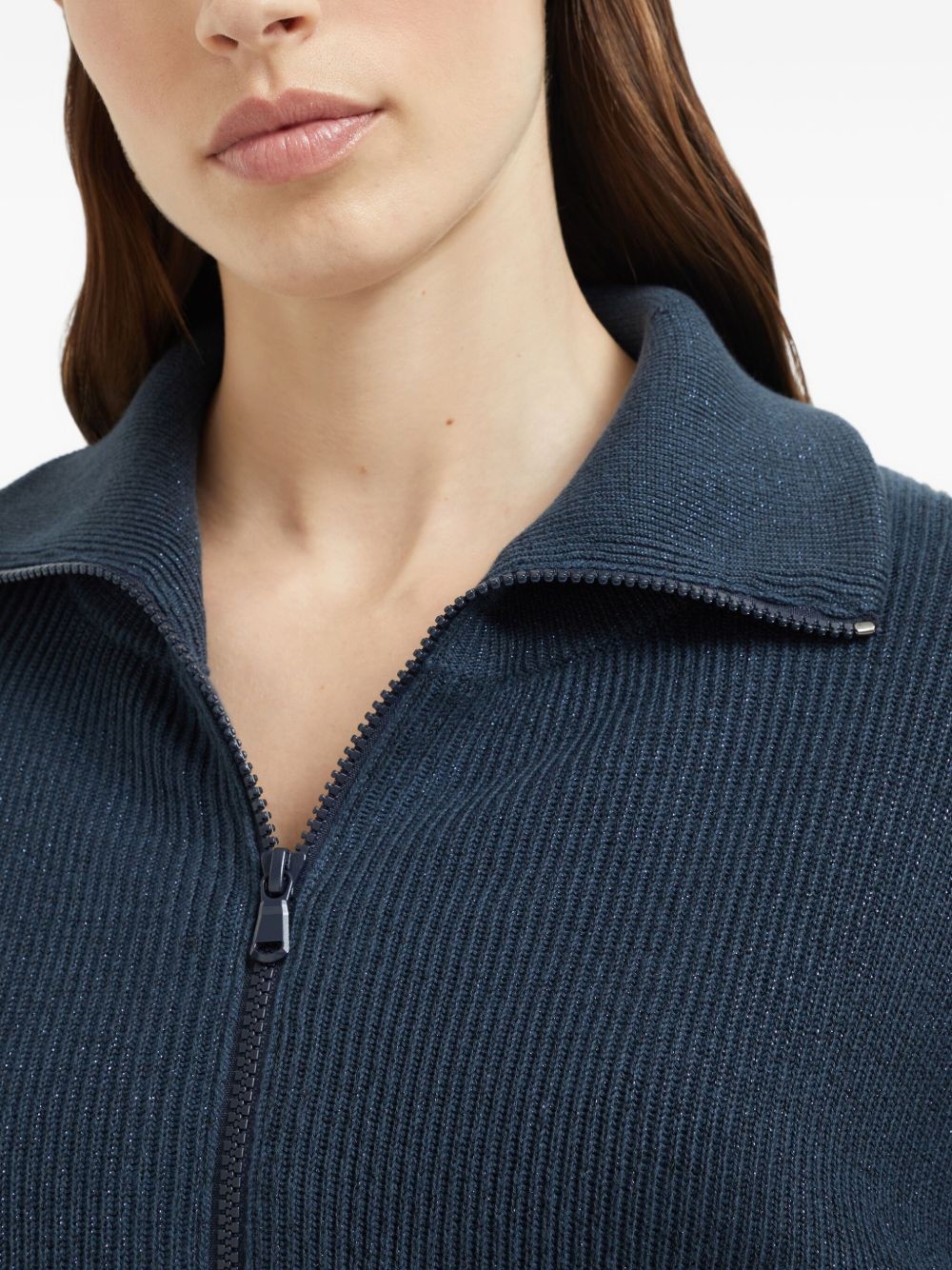 metallic-threading cardigan - 6