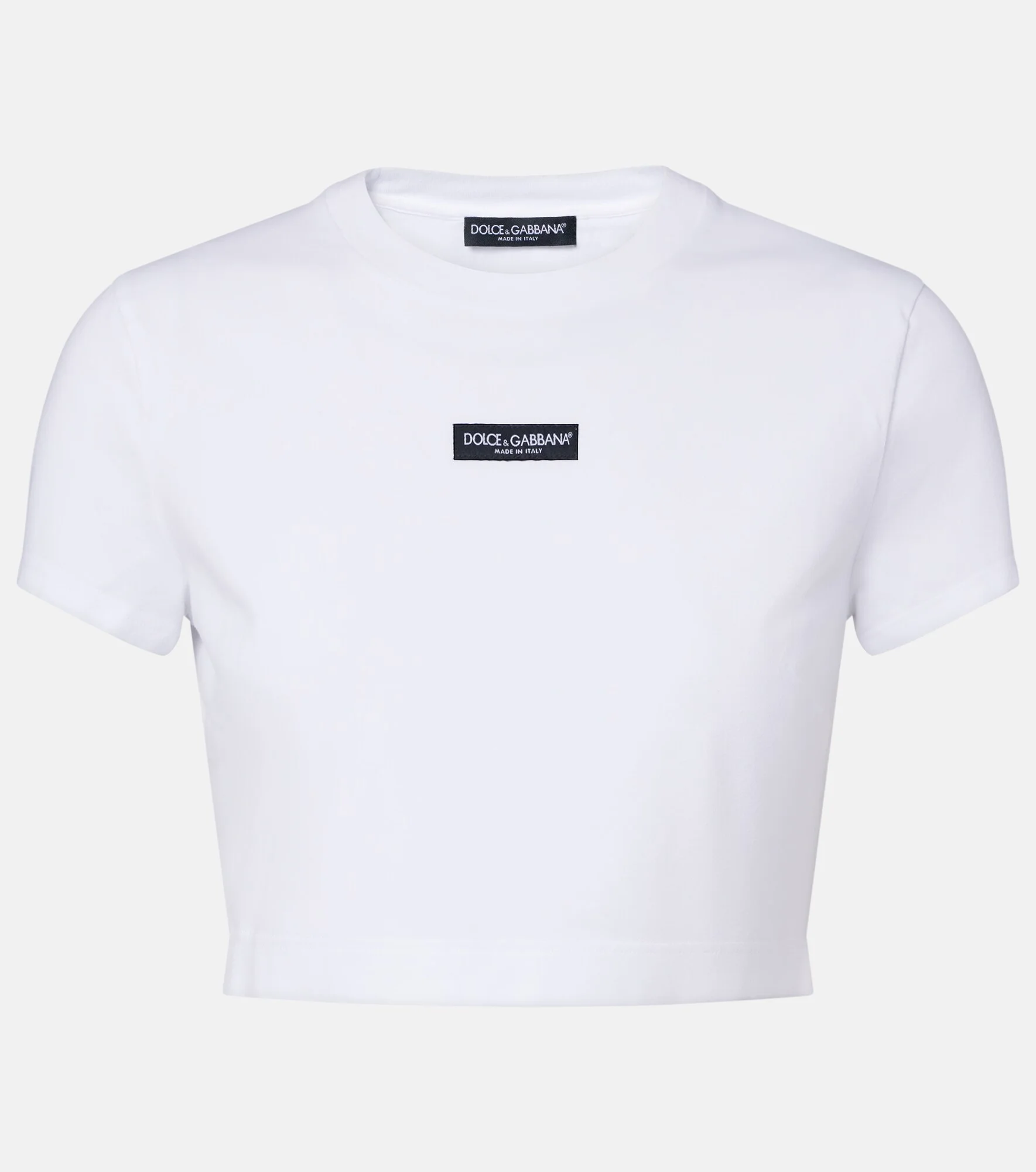Logo cropped cotton-blend jersey T-shirt - 1