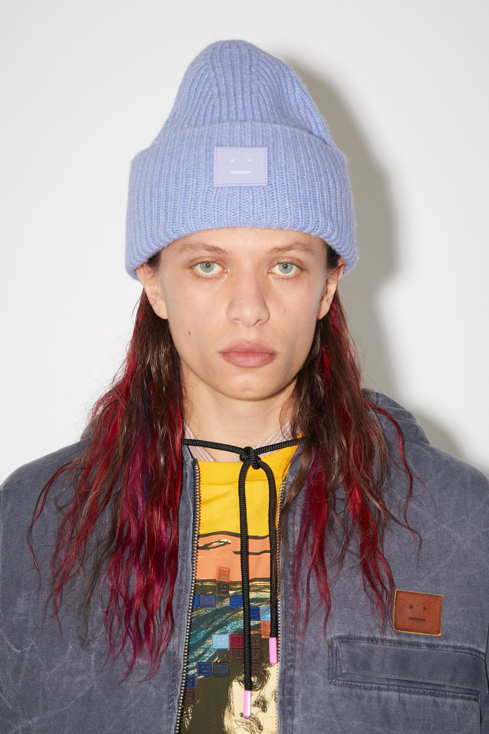 Ribbed beanie hat - Cornflower blue melange - 3