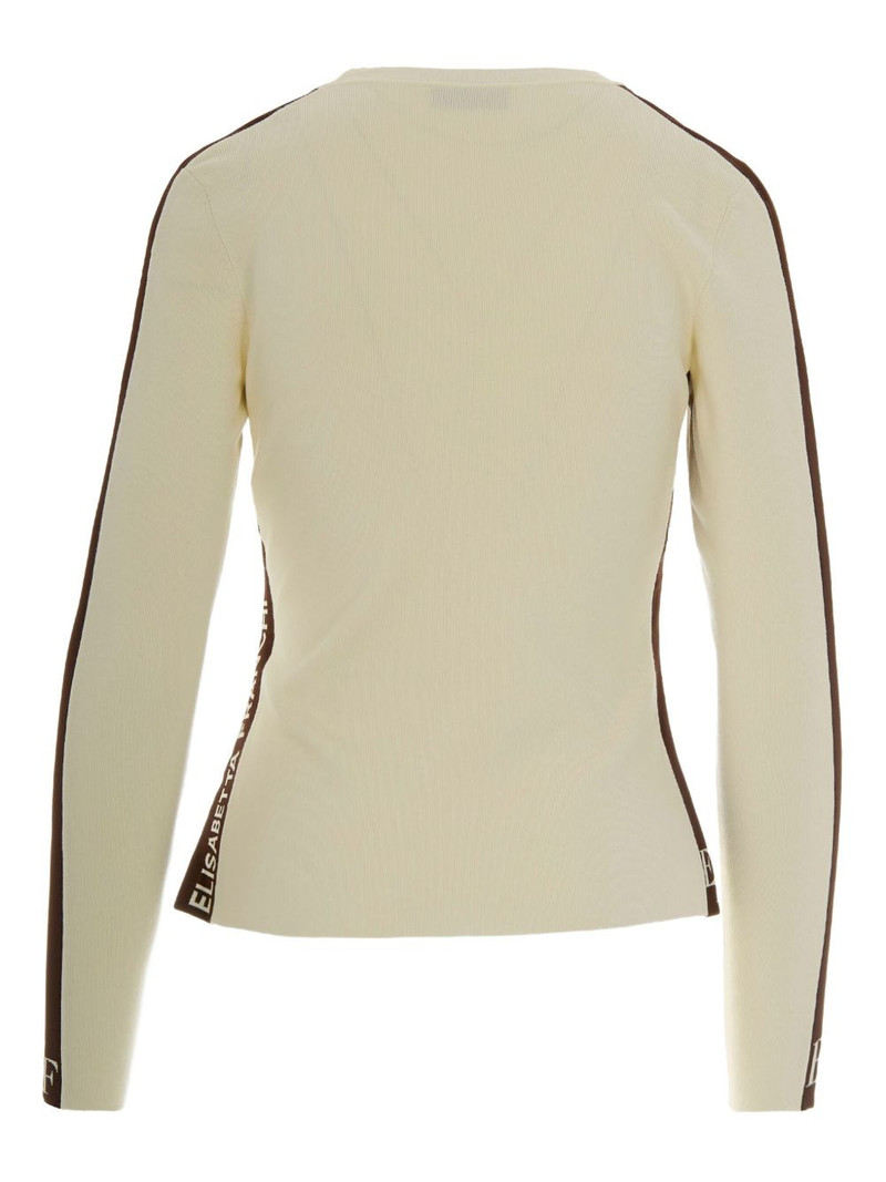 ELISABETTA FRANCHI side-stripe ribbed top outlook