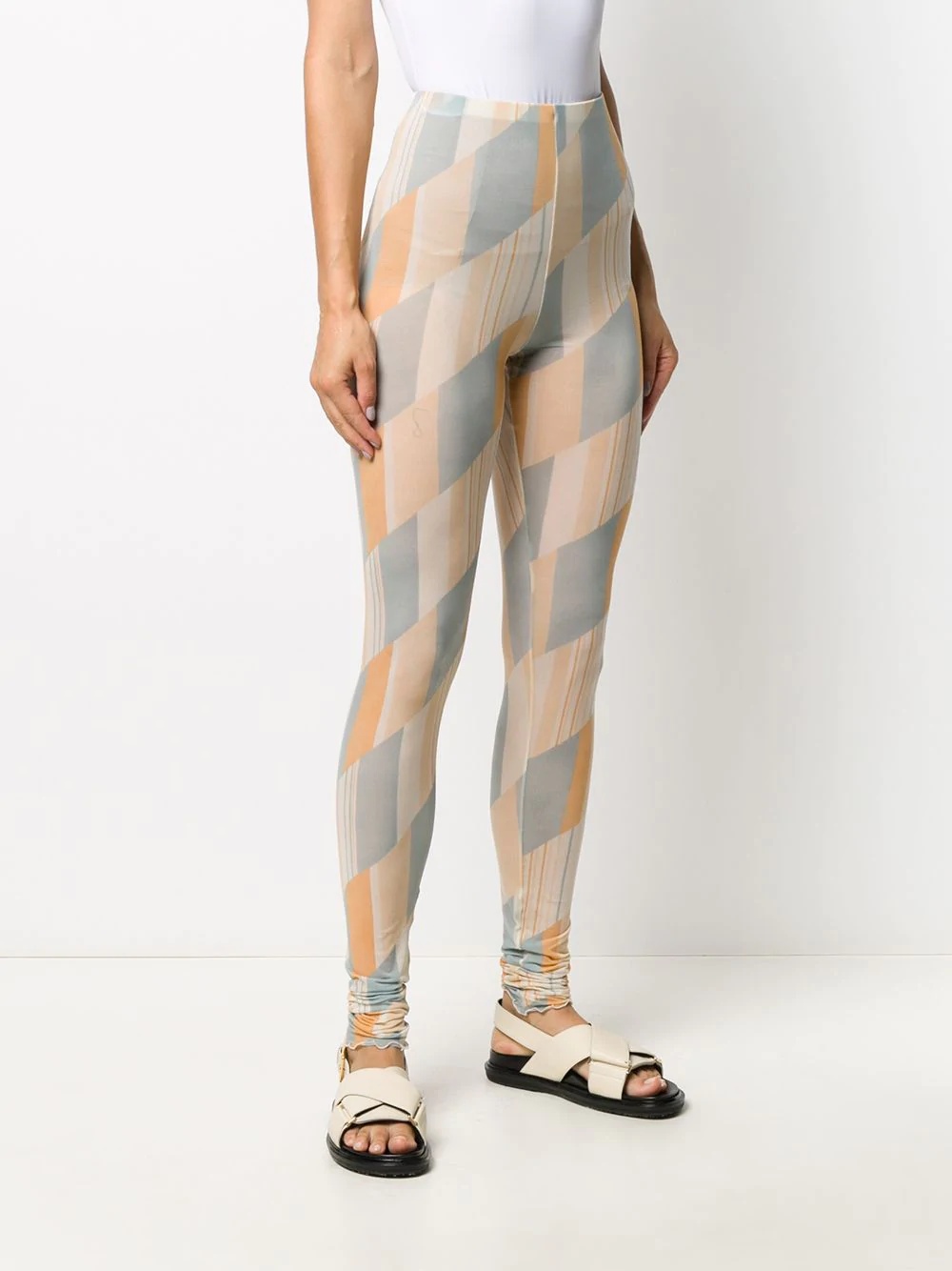 diagonal stripe print leggings - 3